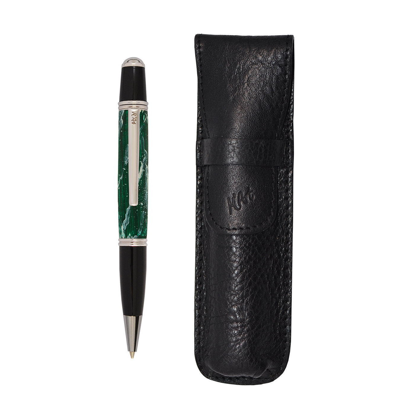Mantinea Marbled Green Ballpoint Pen in Olive Wood - Alternative view 1