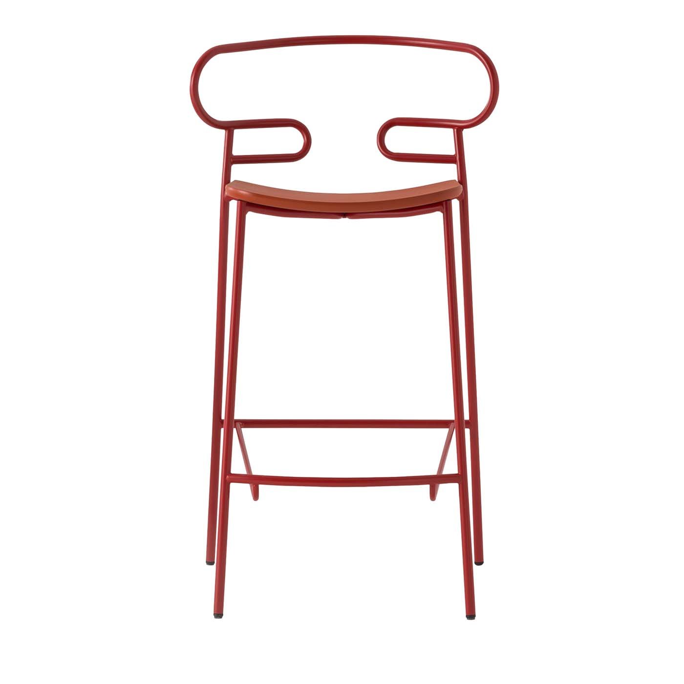 Genoa Red Bar Stool By Cesare Ehr - Main view