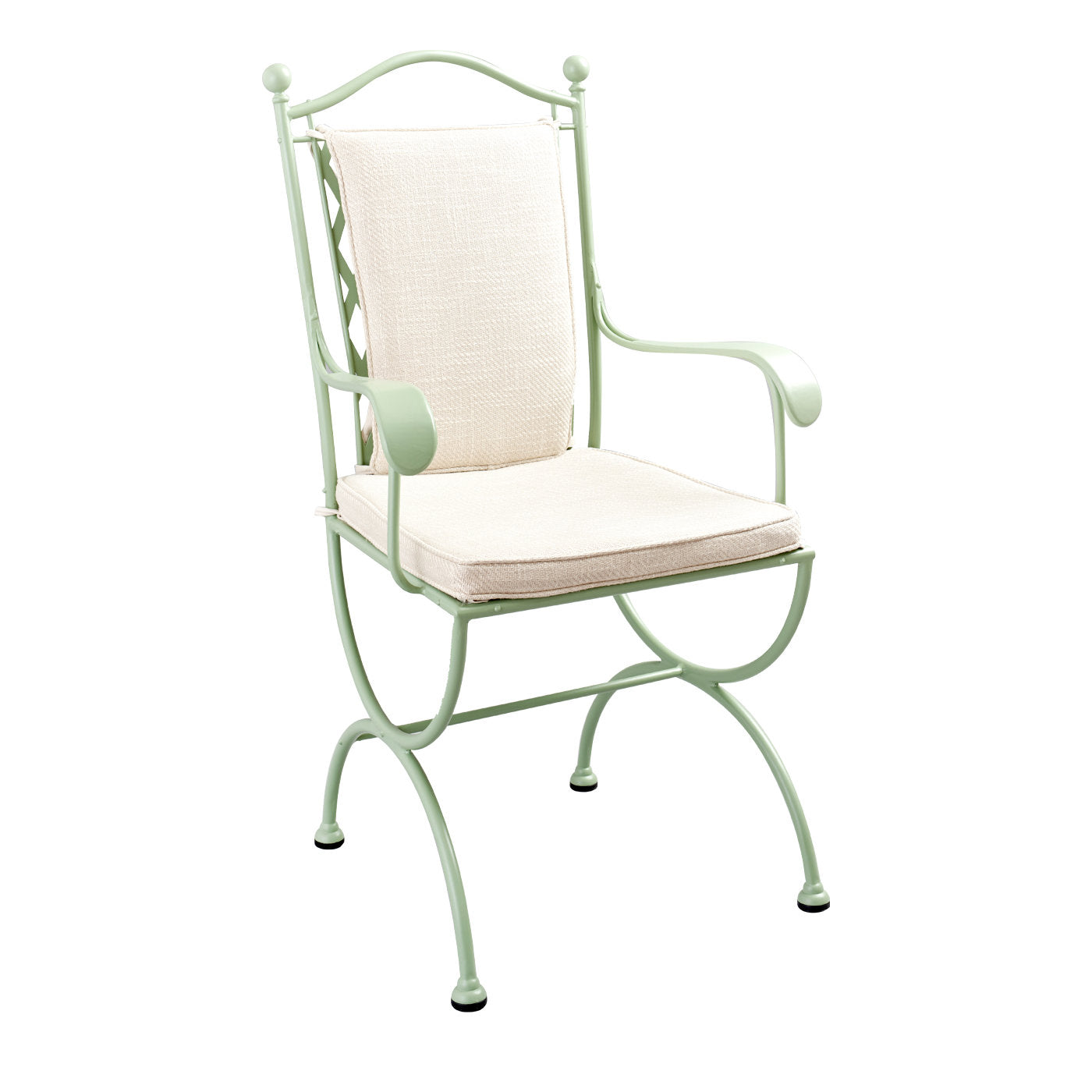 Rombi Outdoor Green Stainless Steel Chair with Armrests - Main view