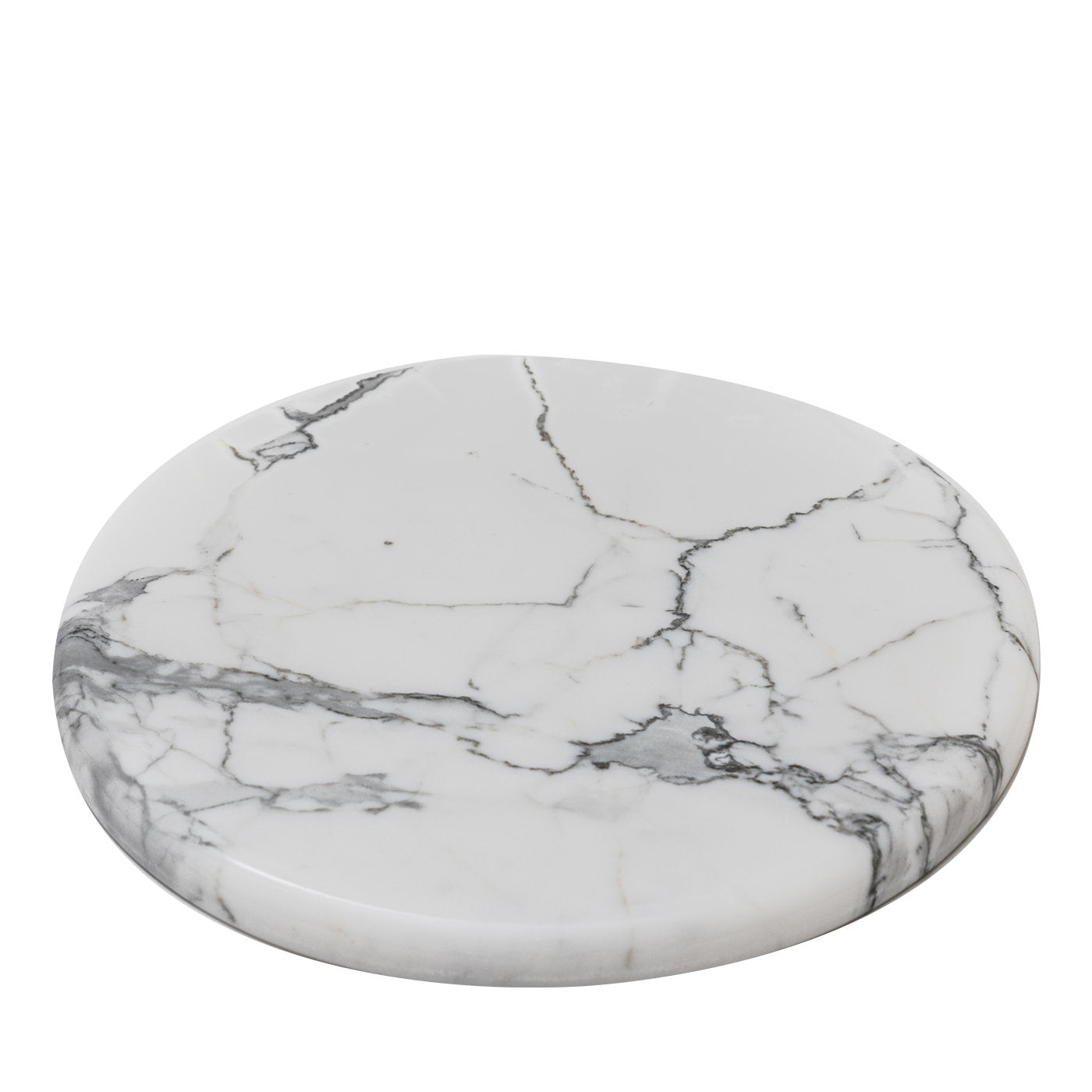 Tabla de cortar redonda Perfeo de mármol blanco de Carrara - Vista principal