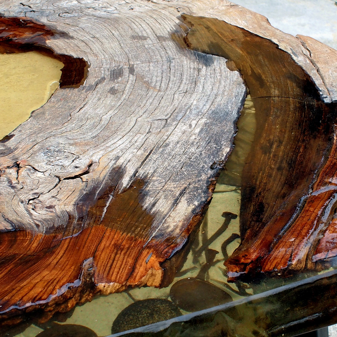 Moon Table in Ancient Elm Wood - Alternative view 3