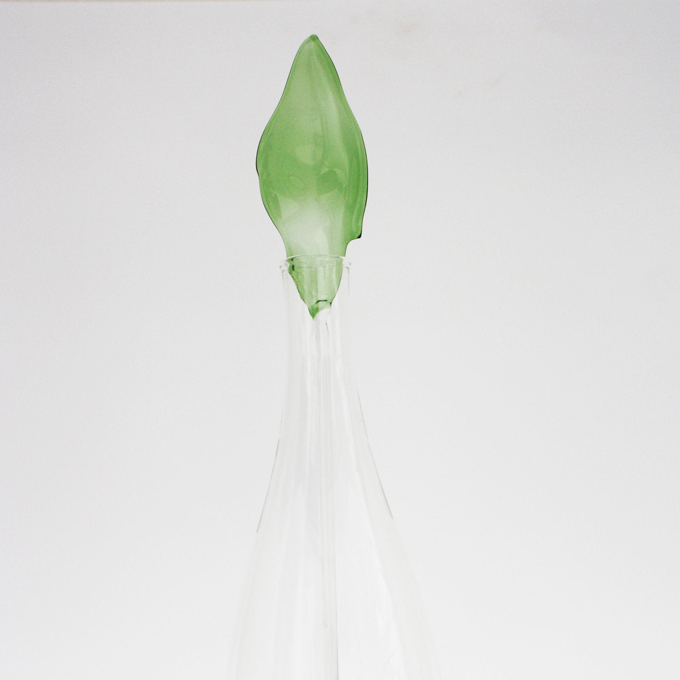 Green Leaf Hand-blown Glass Bottle - Alternative view 1