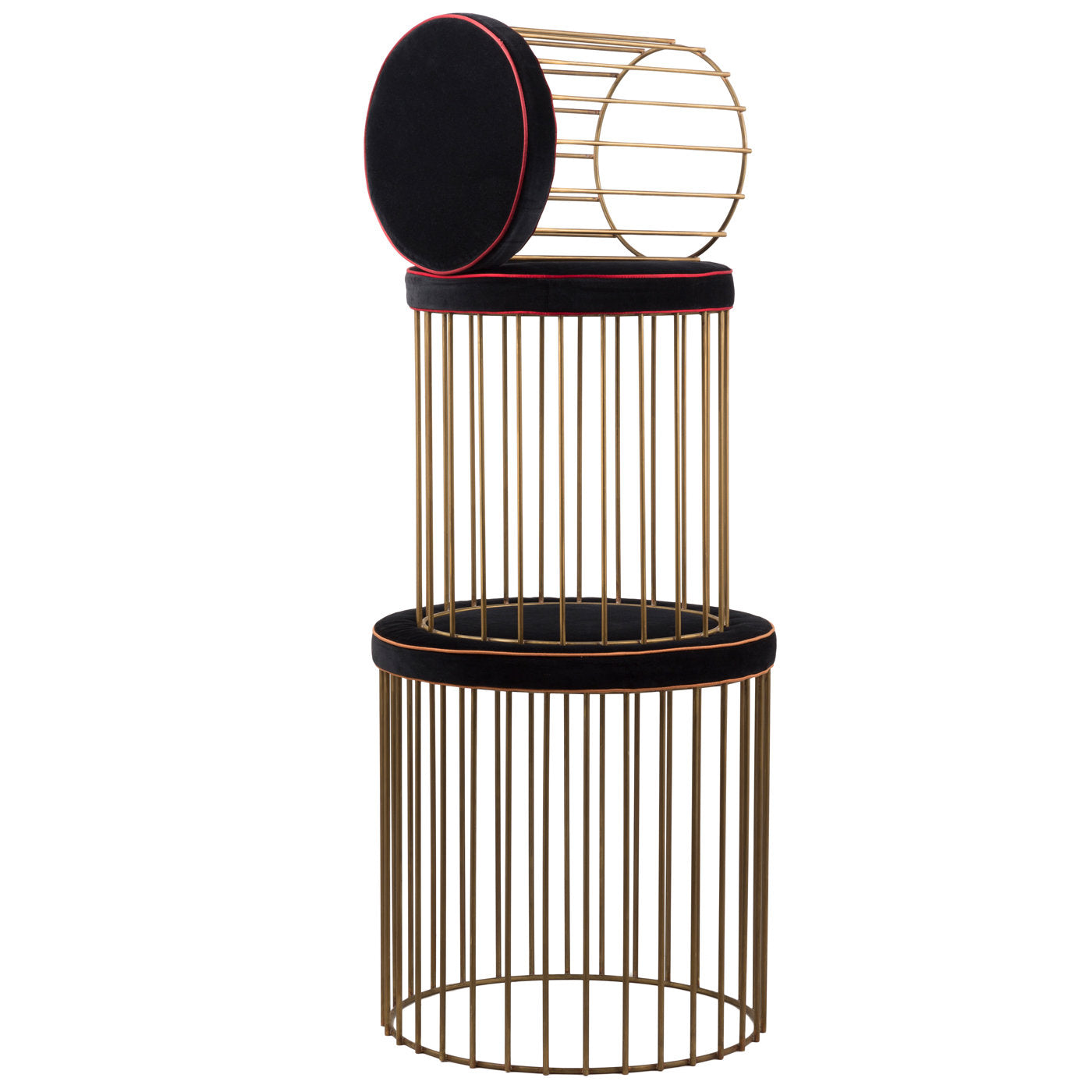 Set of 3 Brass Cage Stools - Alternative view 1