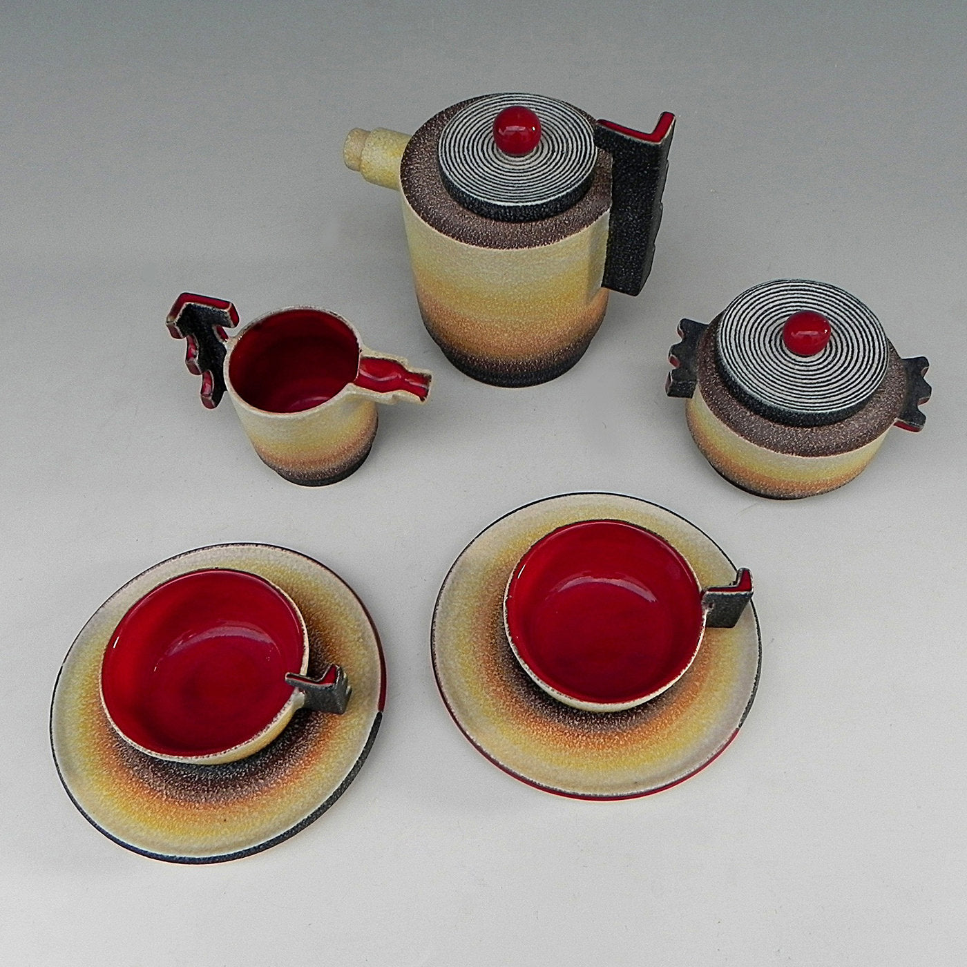 Diulgheroff Futurist Teeset aus Keramik für zwei Personen - Alternative Ansicht 1