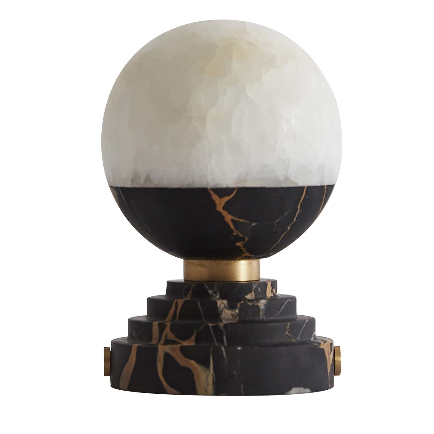 Lámpara de mesa Lunar en mármol Portoro y ónix - Vista principal