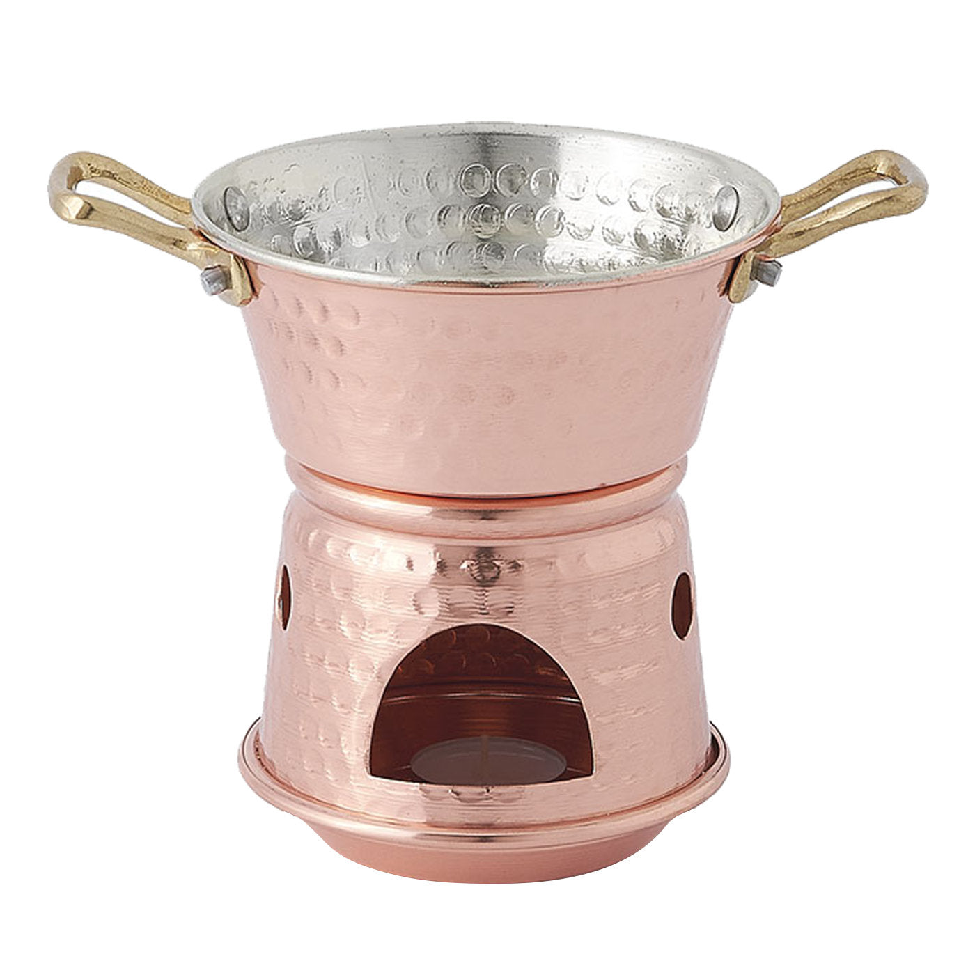 Copper Sauce Pot with Warming Base - Main view