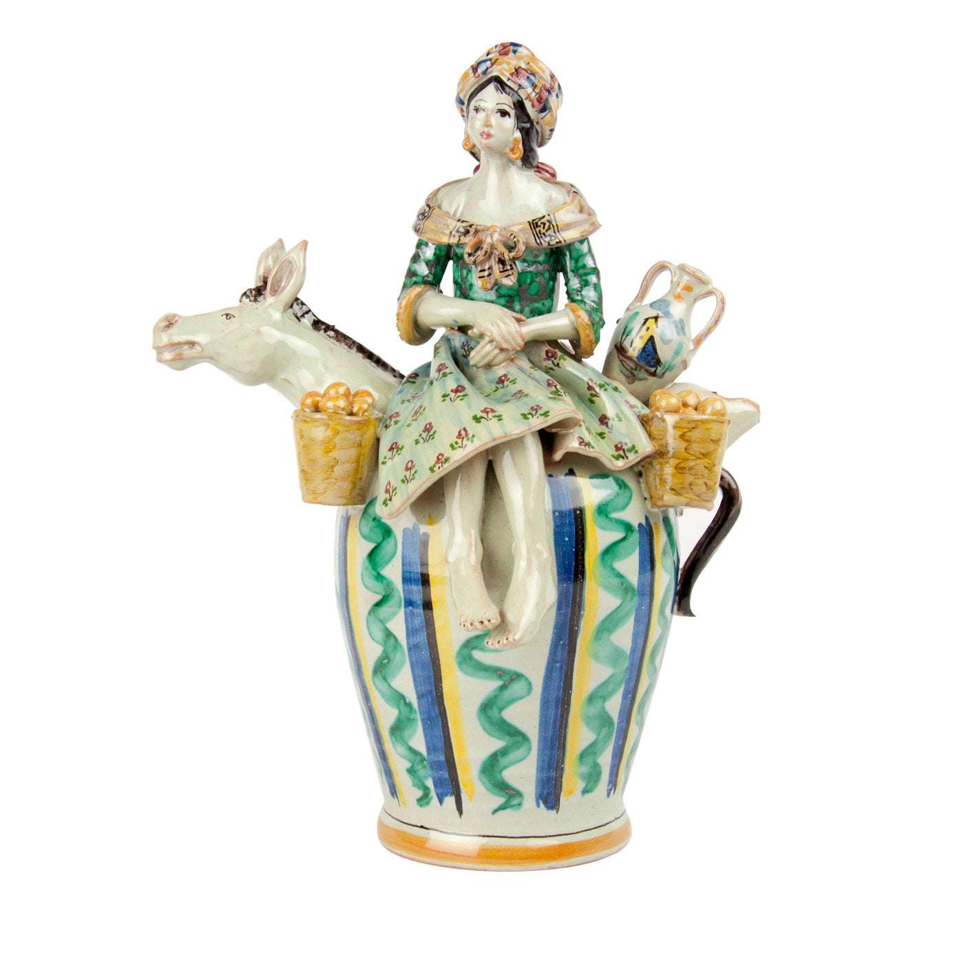 Peasant Woman Whistle Ceramic Vase - Main view