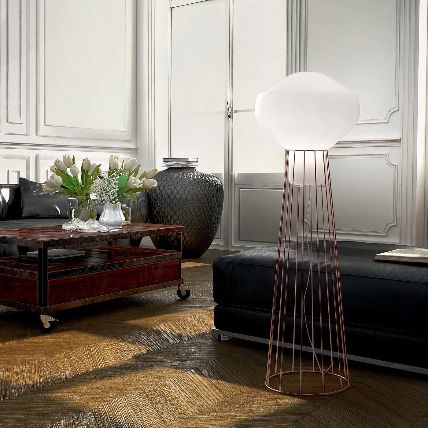 Aérostat Copper Floor Lamp by Guillaume Delvigne - Alternative view 1