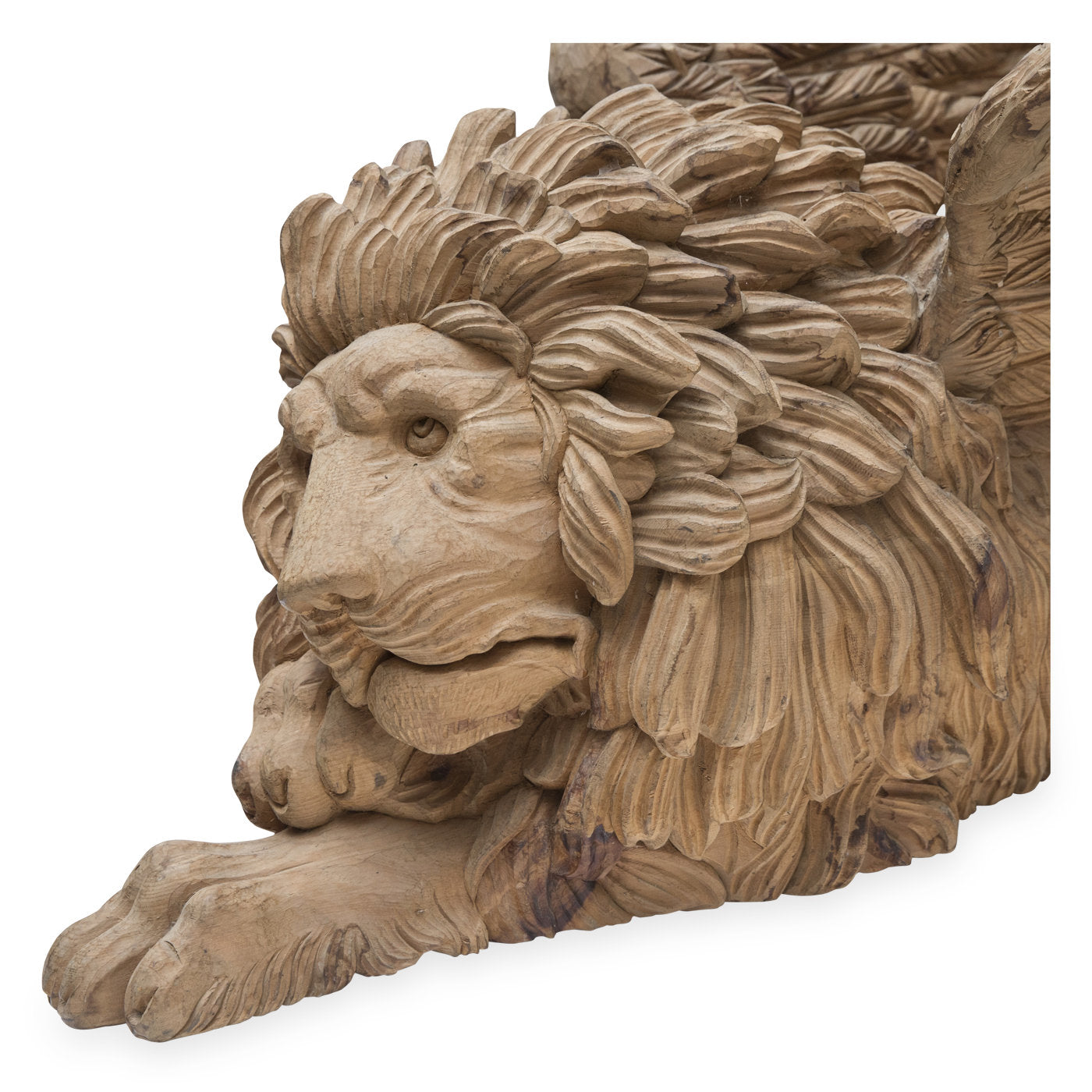Grande Leone Afrique Sculpture en bois - Vue alternative 3