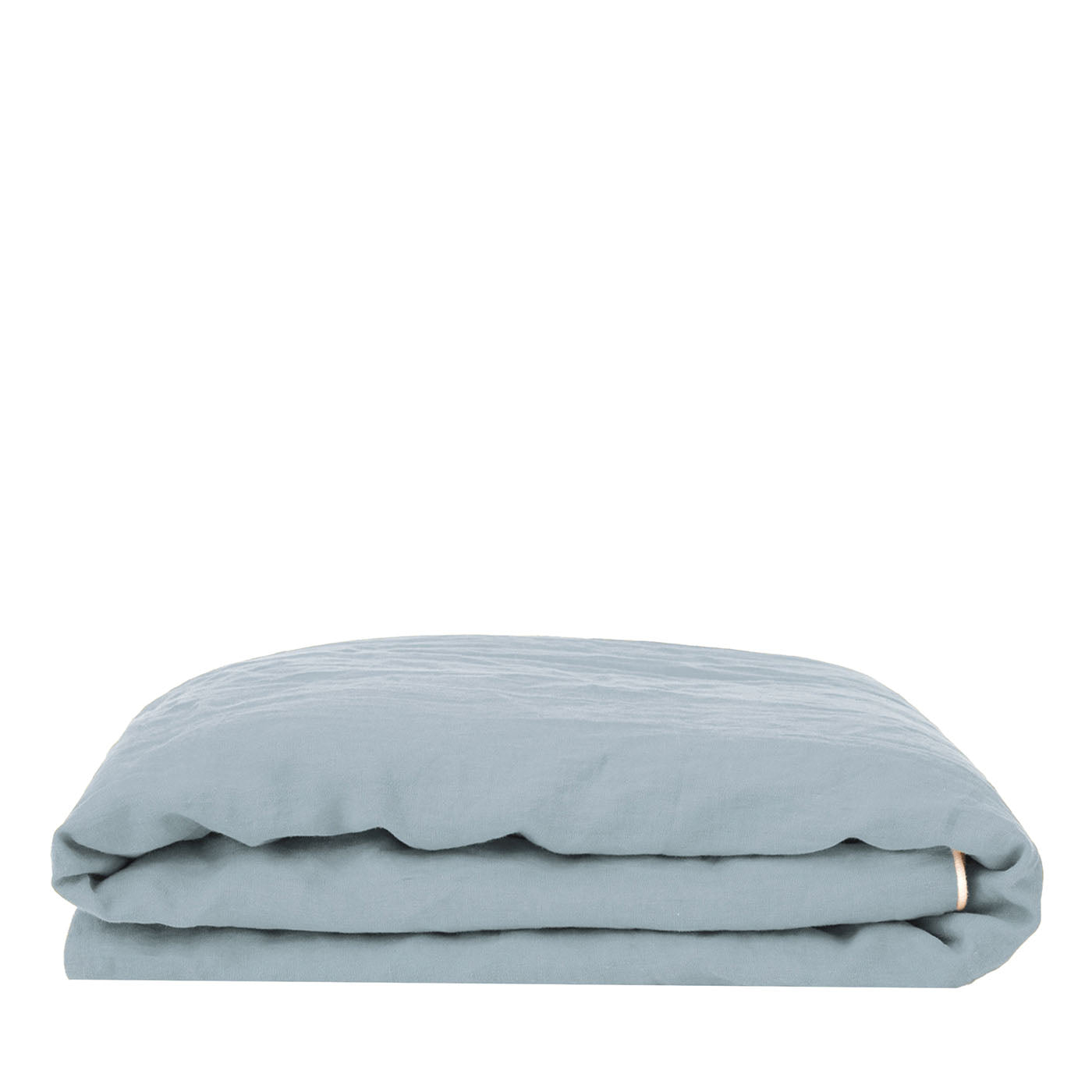 Light Blue Linen Blanket with Piping - Main view