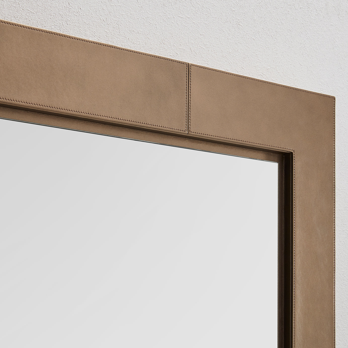 Volterra Miroir rectangulaire en cuir brun - Vue alternative 1