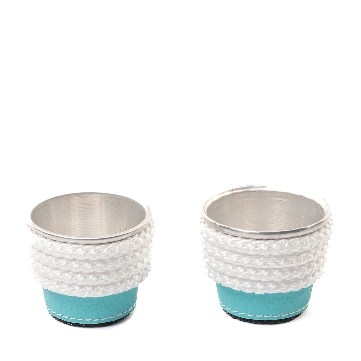 Turquoise & White Set of 6 Aluminum Paper Cup Holders - Alternative view 1