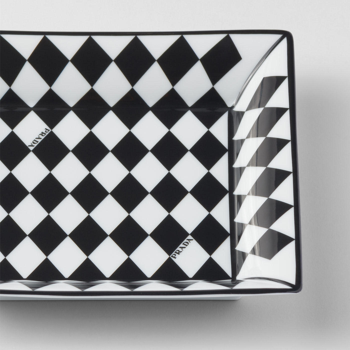 Bandeja cuadrada grande de porcelana para llaves Checkerboard - Vista alternativa 3