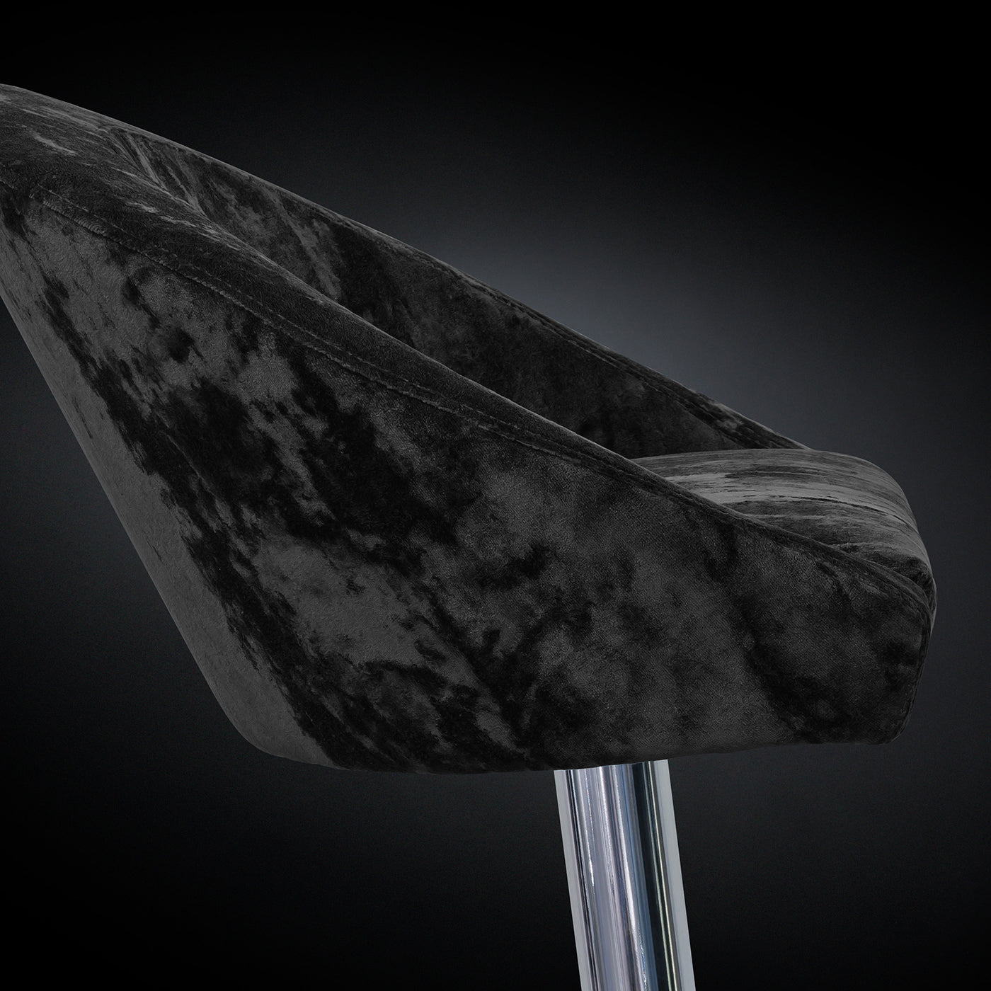 Rusty Black Velvet Bar Stool VGnewtrend | Artemest