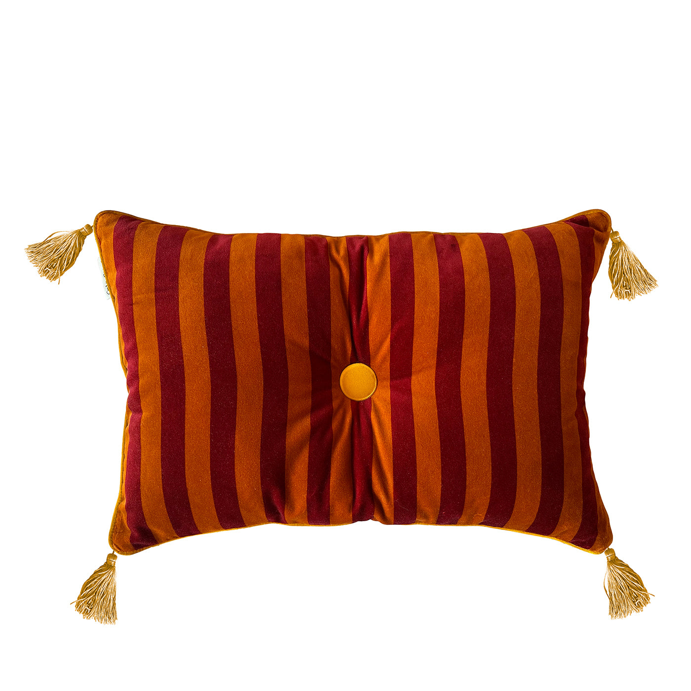 Sweet Pillow Cojín rectangular a rayas burdeos y naranja - Vista principal