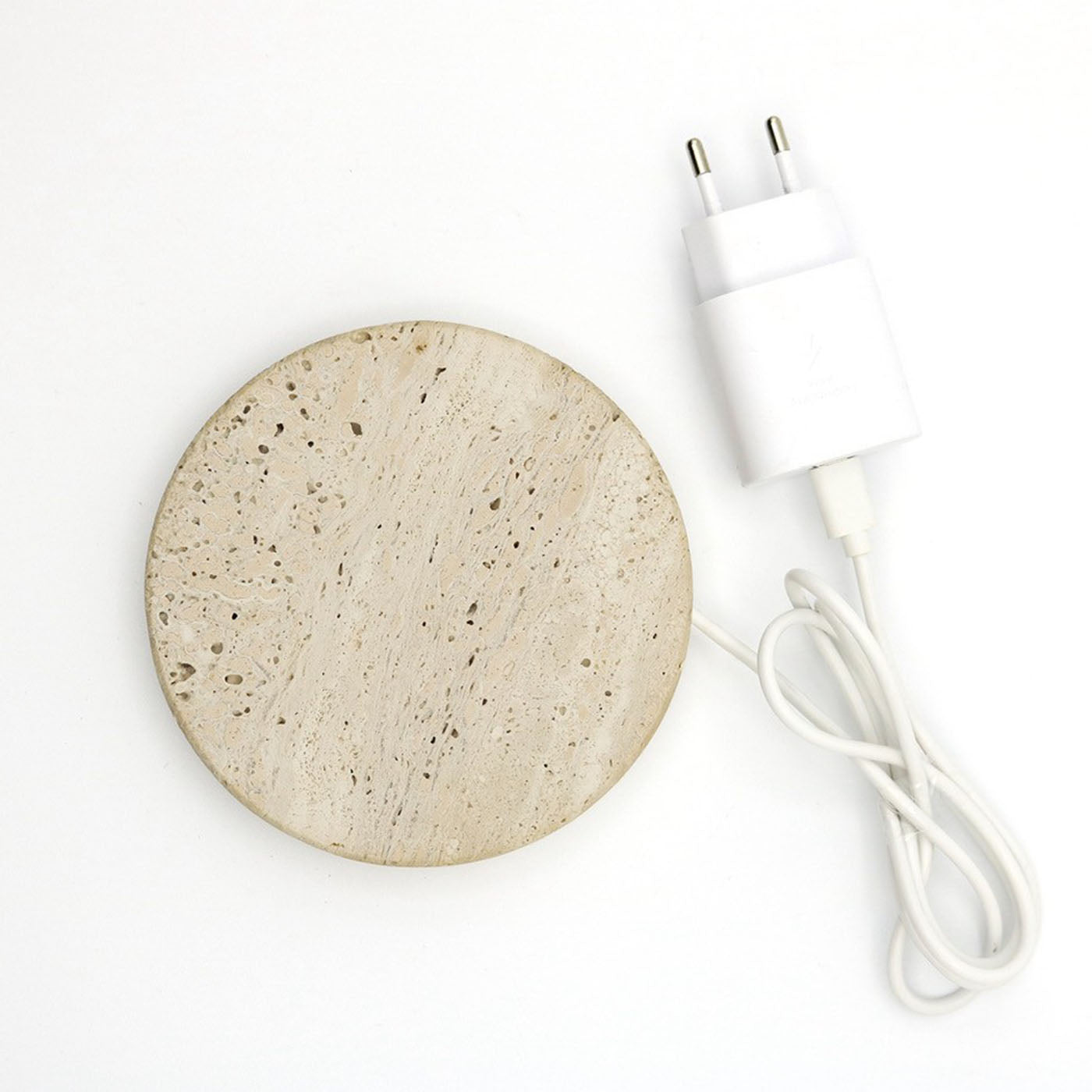 Travertino Marble Base Small Wireless Charger - Alternative view 2