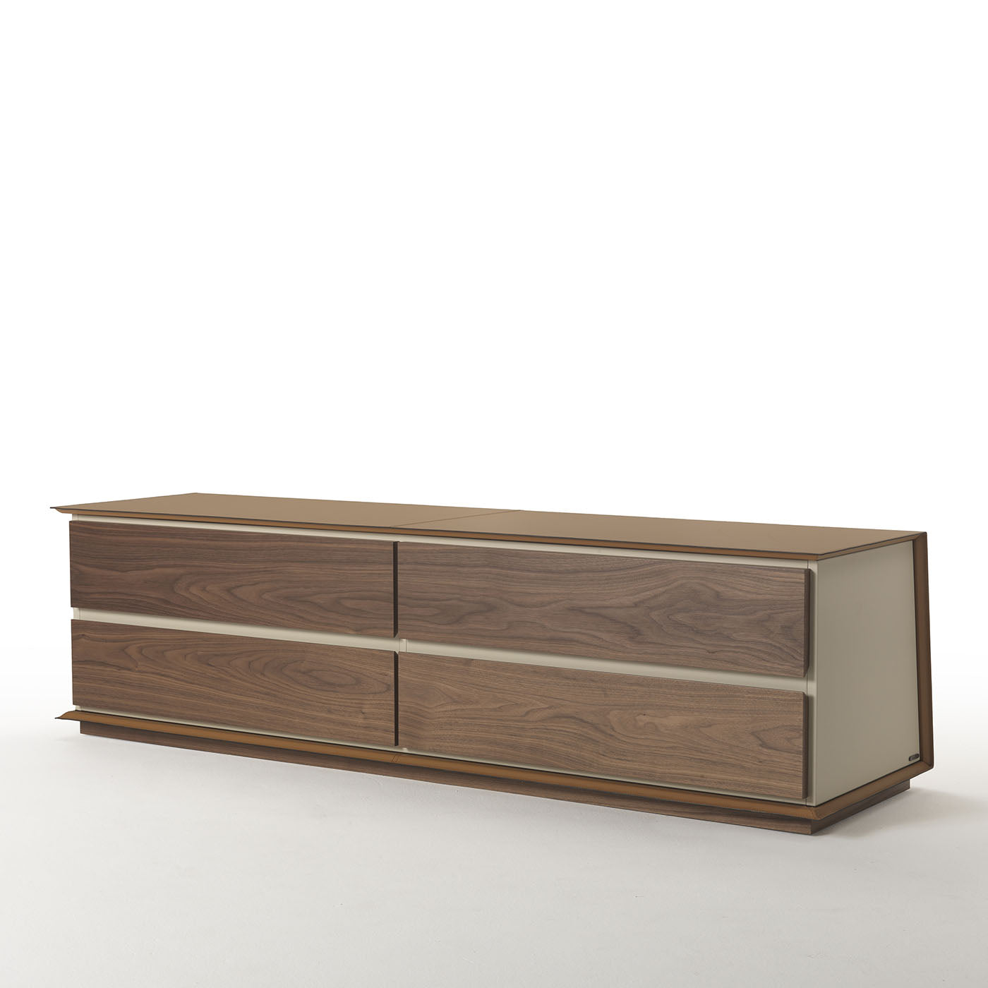 Naviglio Sideboard mit 4 Schubladen aus Leder und Holz - Alternative Ansicht 1