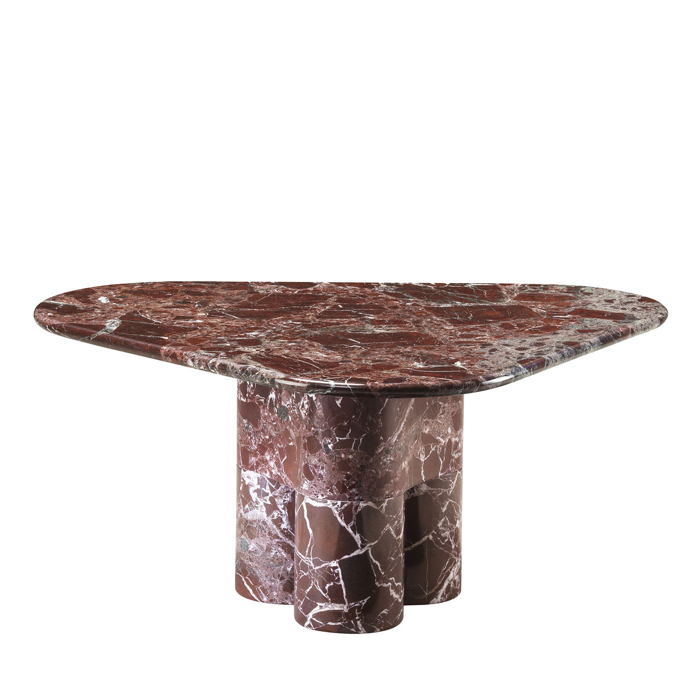 Table basse en marbre rouge moyen Tria par Lorenza Bozzoli - Vue principale