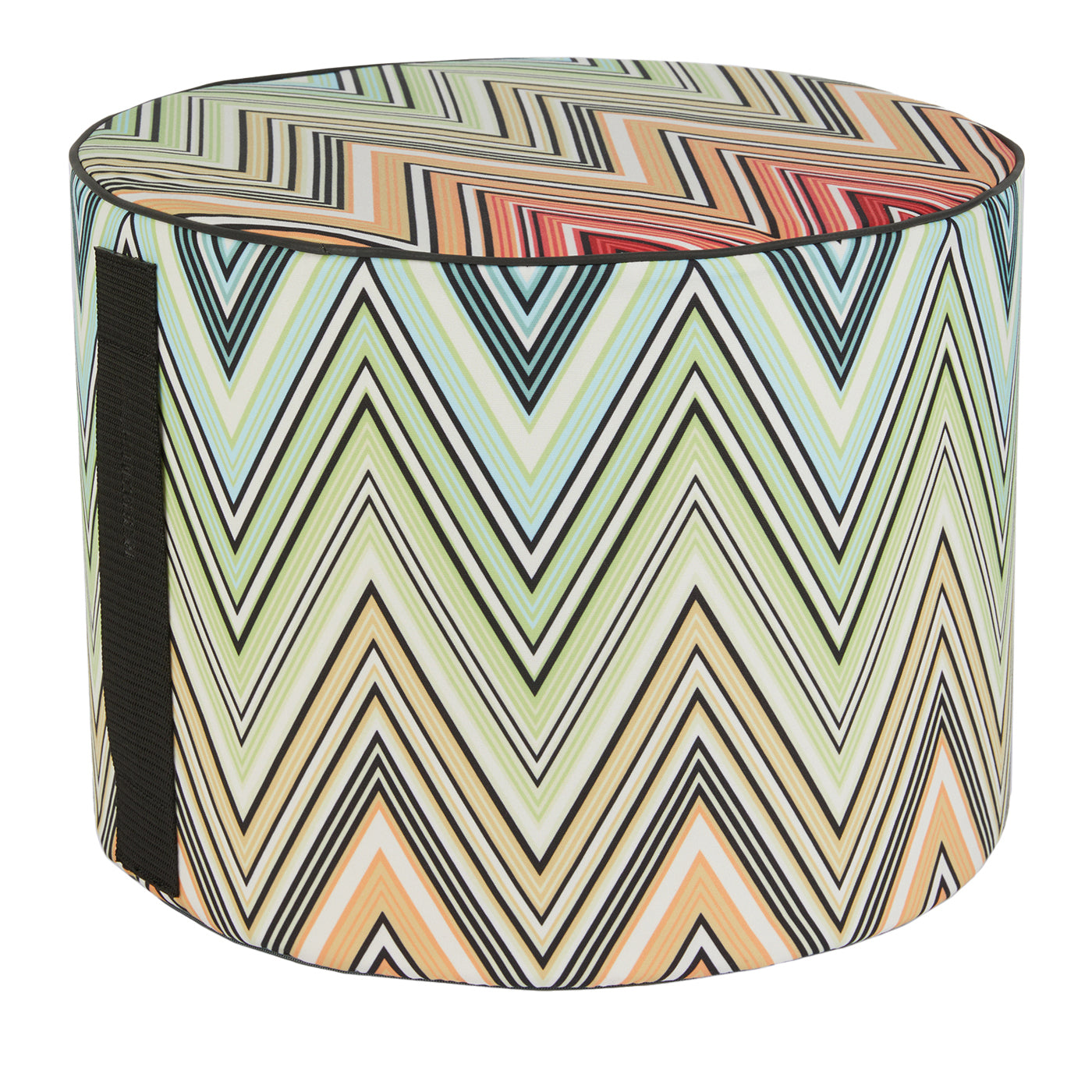 Kew Cylindrical Zigzag Pattern Outdoor Pouf #4 - Main view