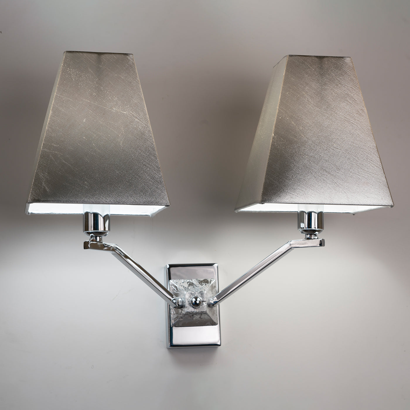 2-Light Silver-Leaf Chromed Wall Lamp  - Alternative view 1