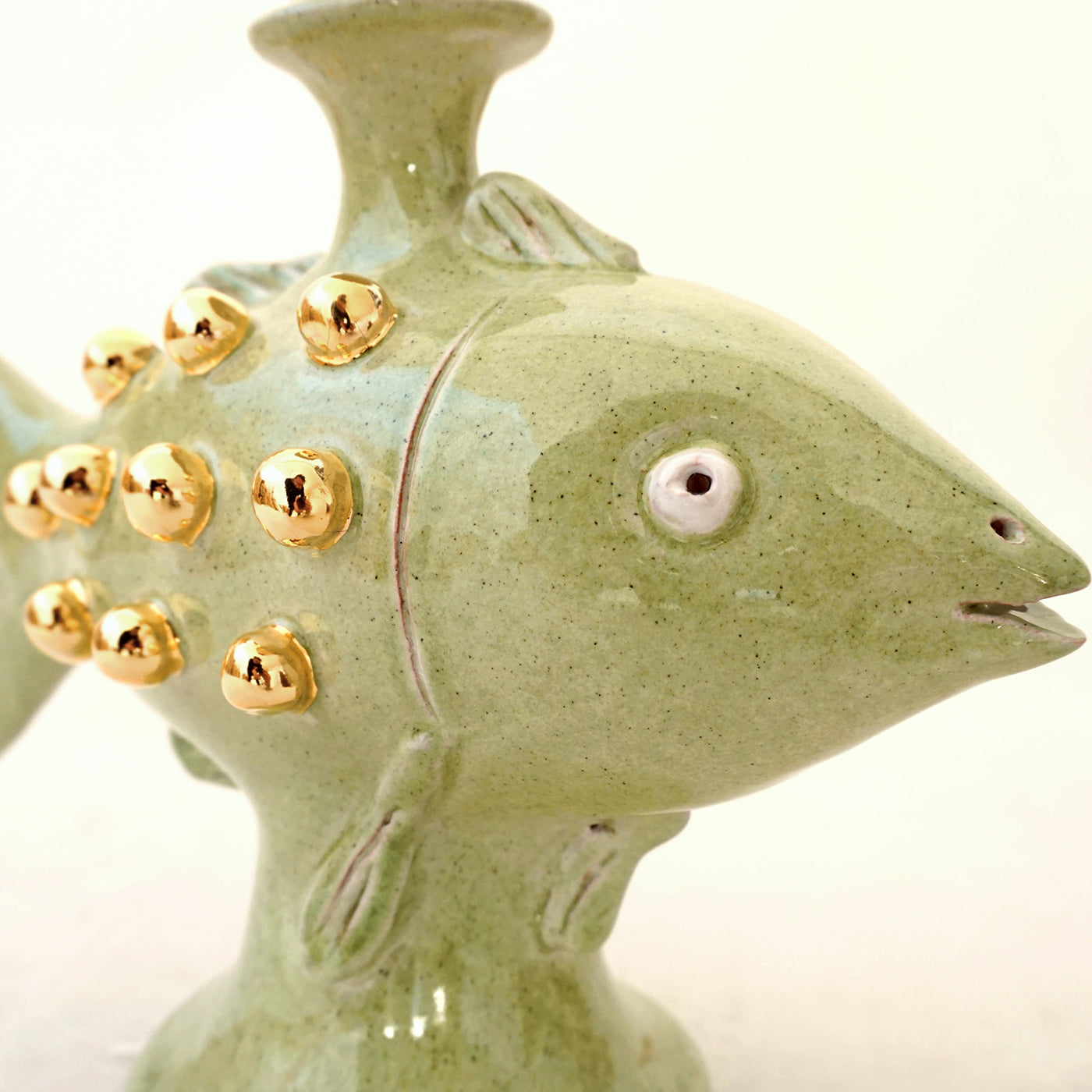 Pesce Zoomorphic Green Ceramic Candleholder - Alternative view 5