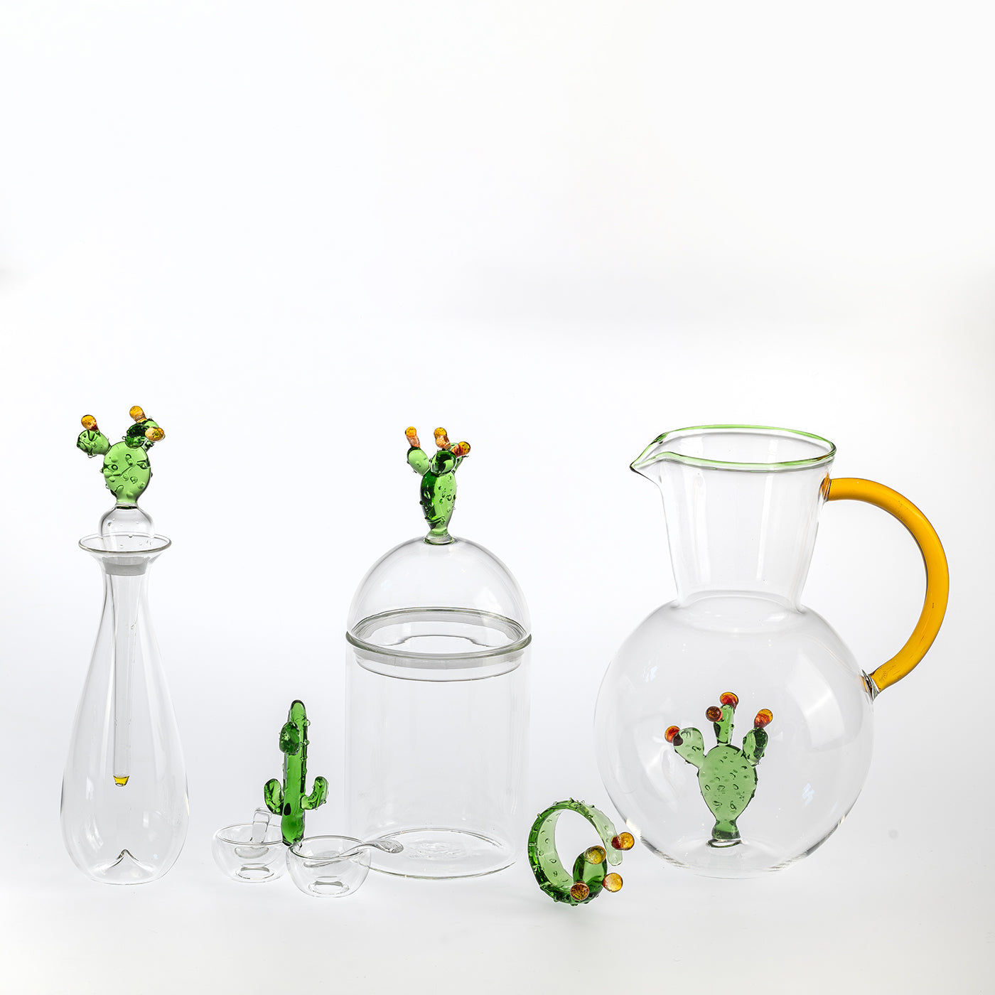 Mediterraneo Contenitore di vetro per cactus medio realizzato a mano  - Vista alternativa 2