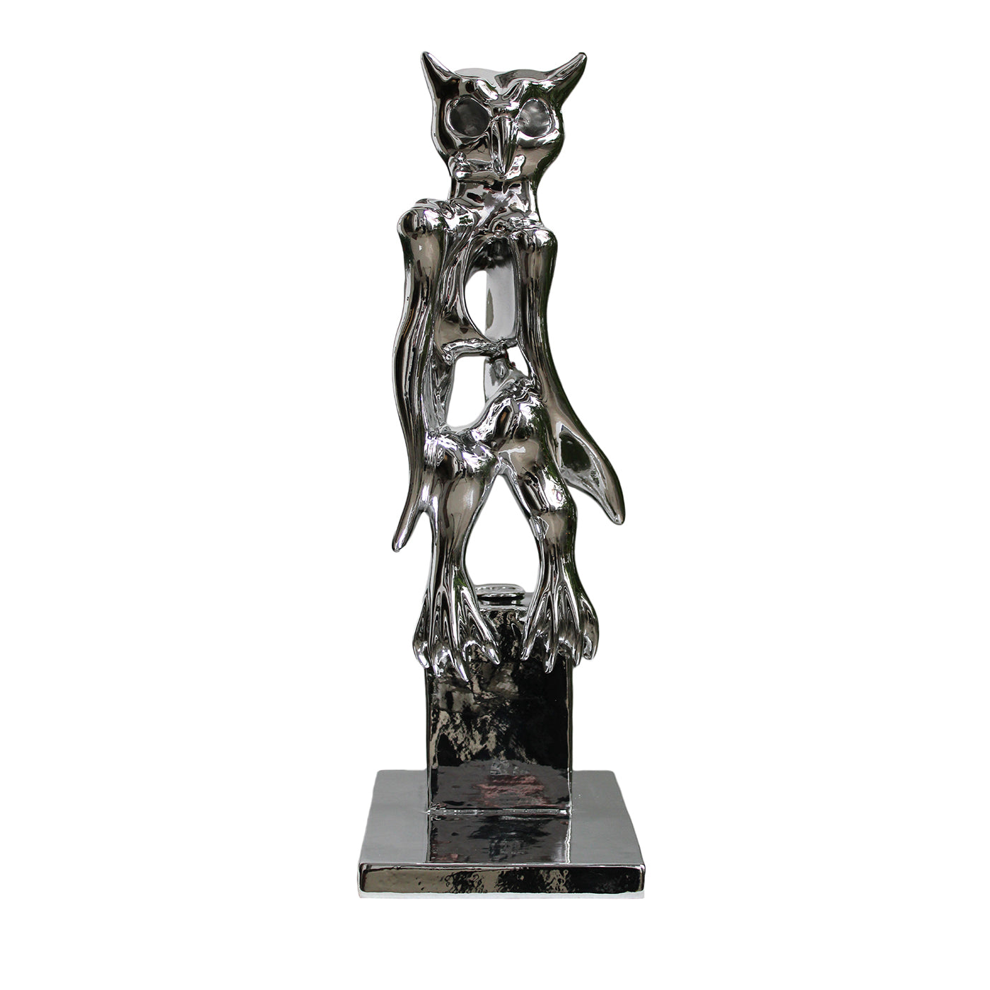 Silberne PoPOwl-Skulptur  - Hauptansicht