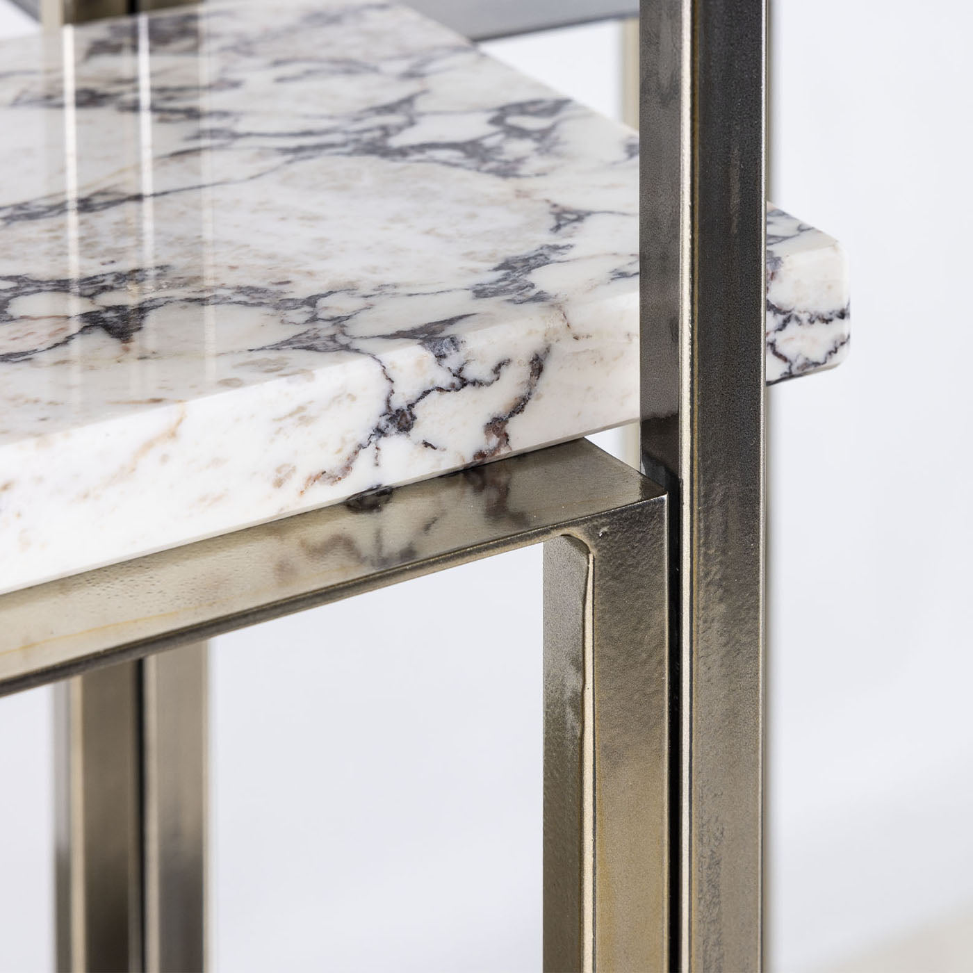 Colonna Gold Metal with Marble Shelves Bookcase - Alternative view 1