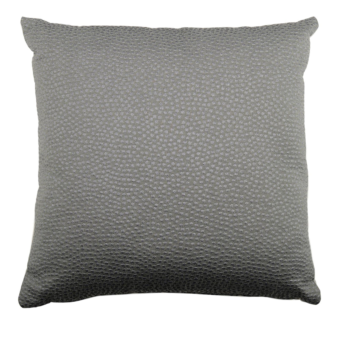 Silver square Carrè Cushion in Dry Galuchat Jacquard Fabric - Main view