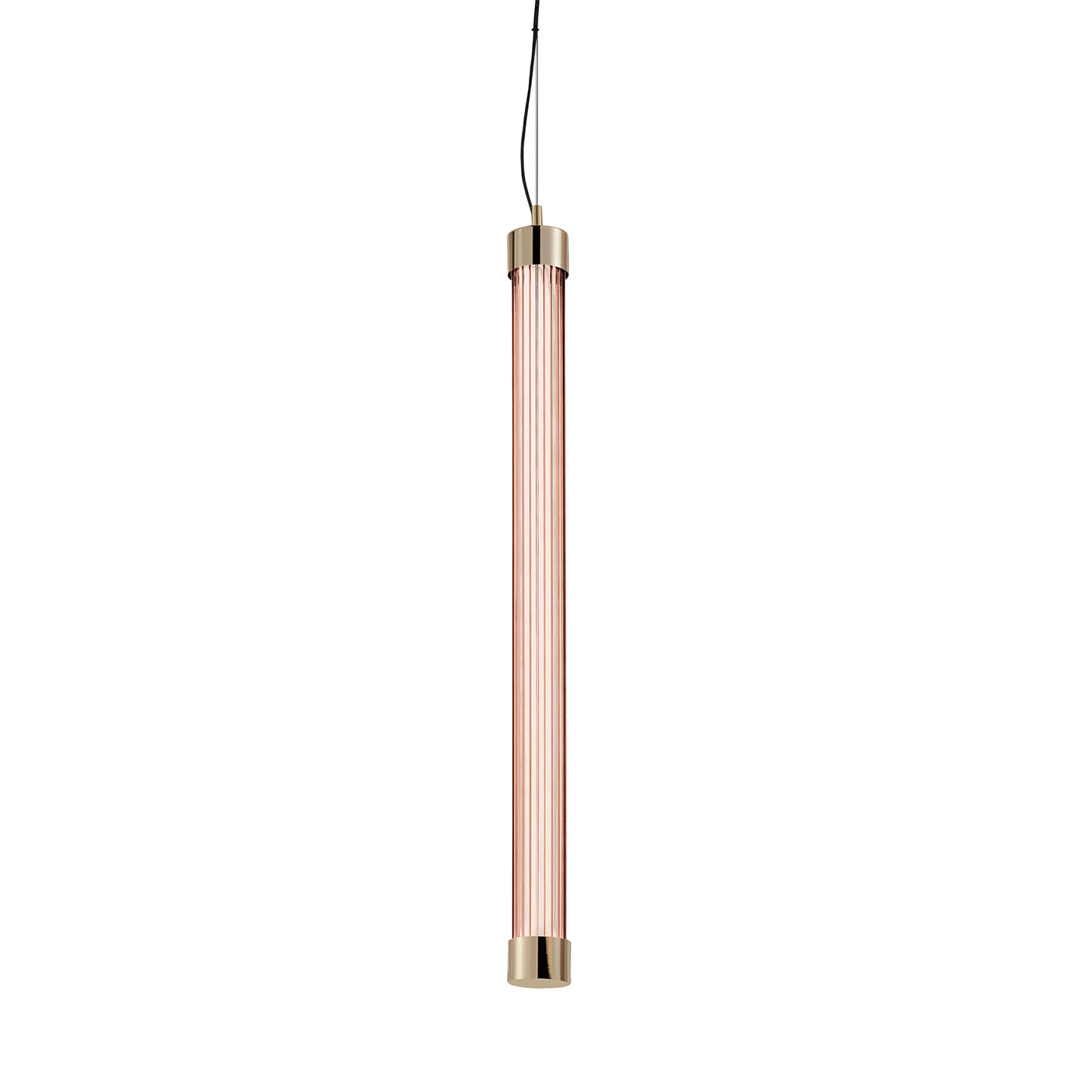 Trama S1 C Tubular Pink Borosilicate Glass Pendant Lamp - Main view