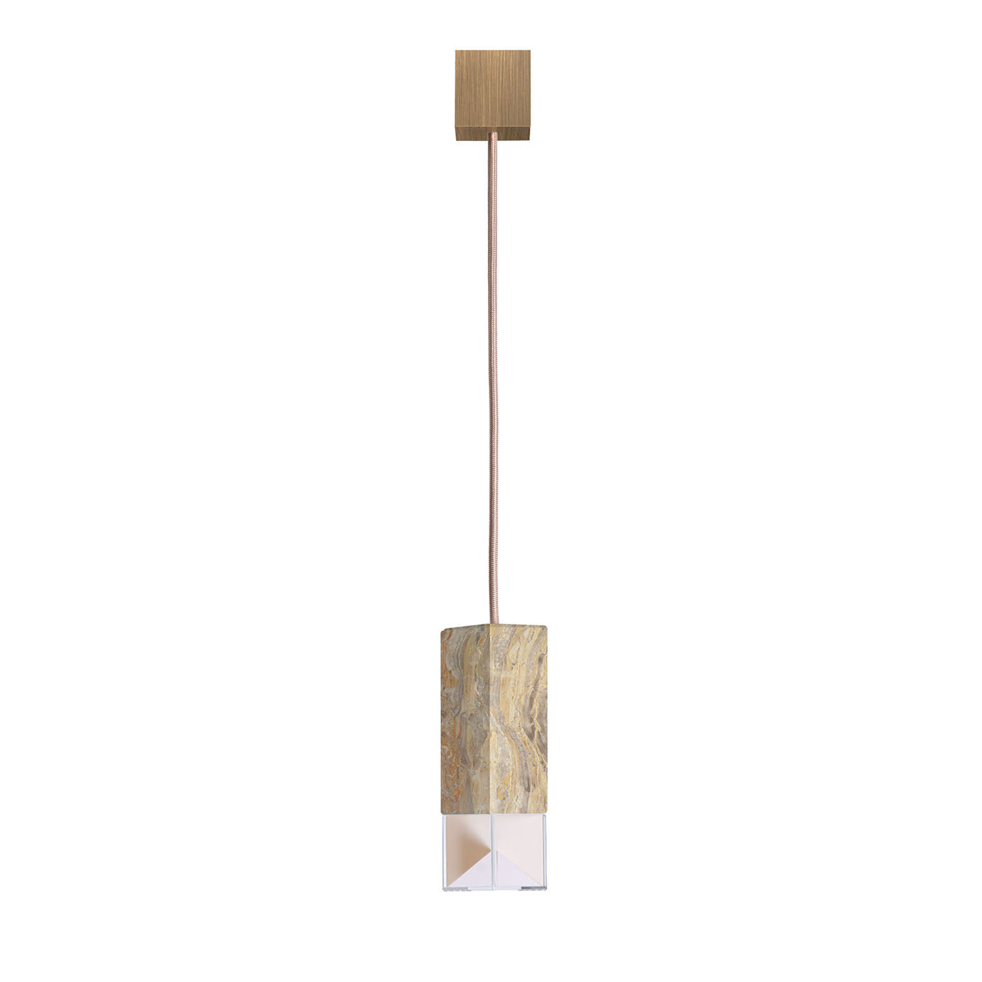 Lampe/One Arabescato Orobico Pendentif en marbre gris et orange RE 02 - Vue principale