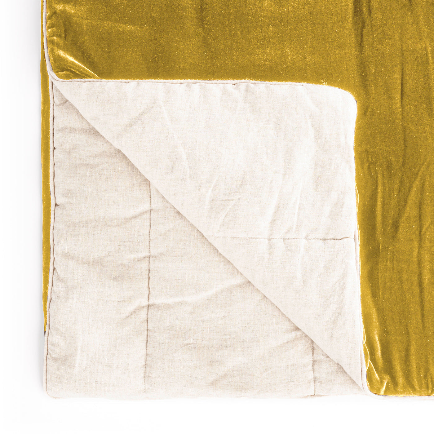 Gold Velvet & Linen Blanket  - Alternative view 1