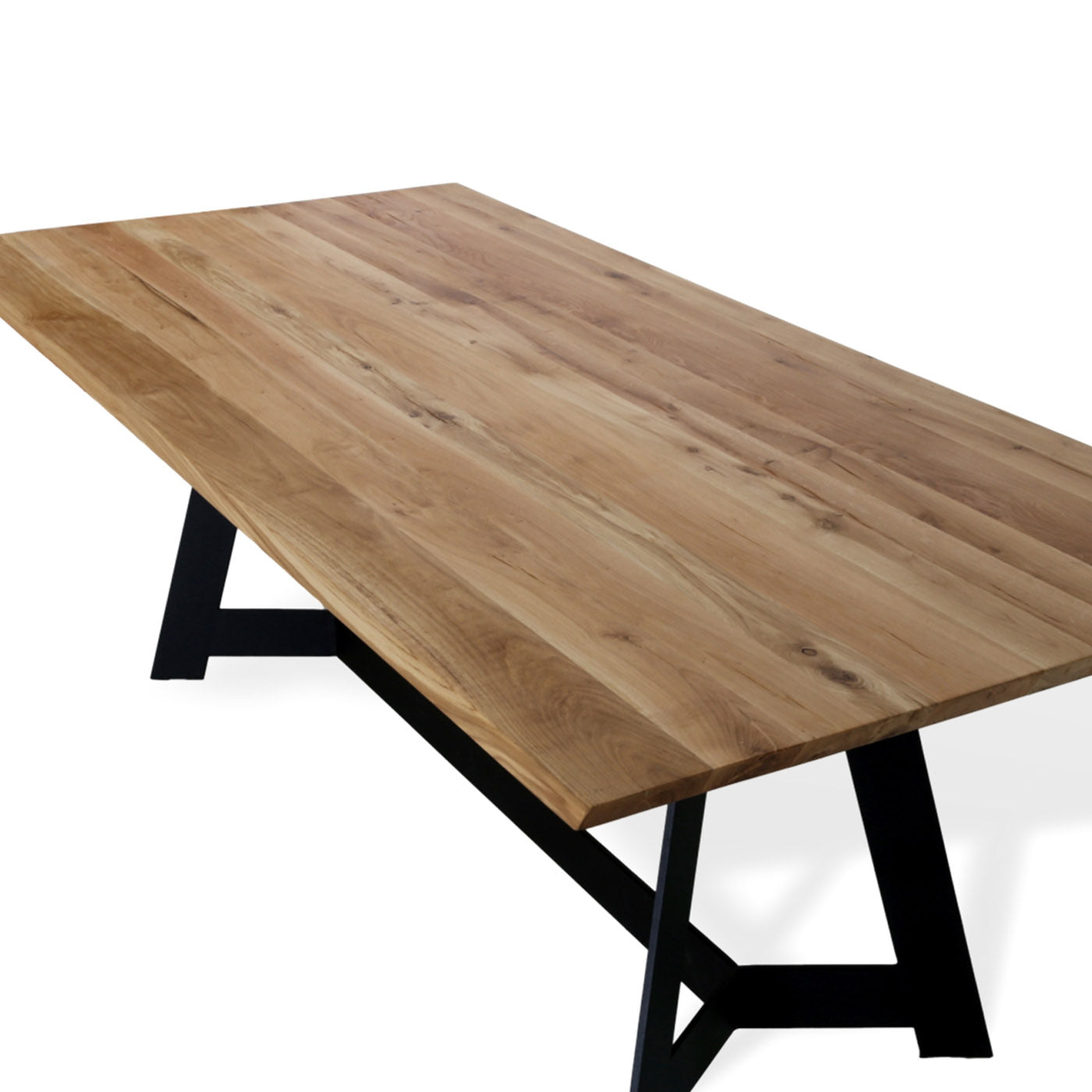 Durmast and Metal Rectangular Dining Table - Alternative view 2
