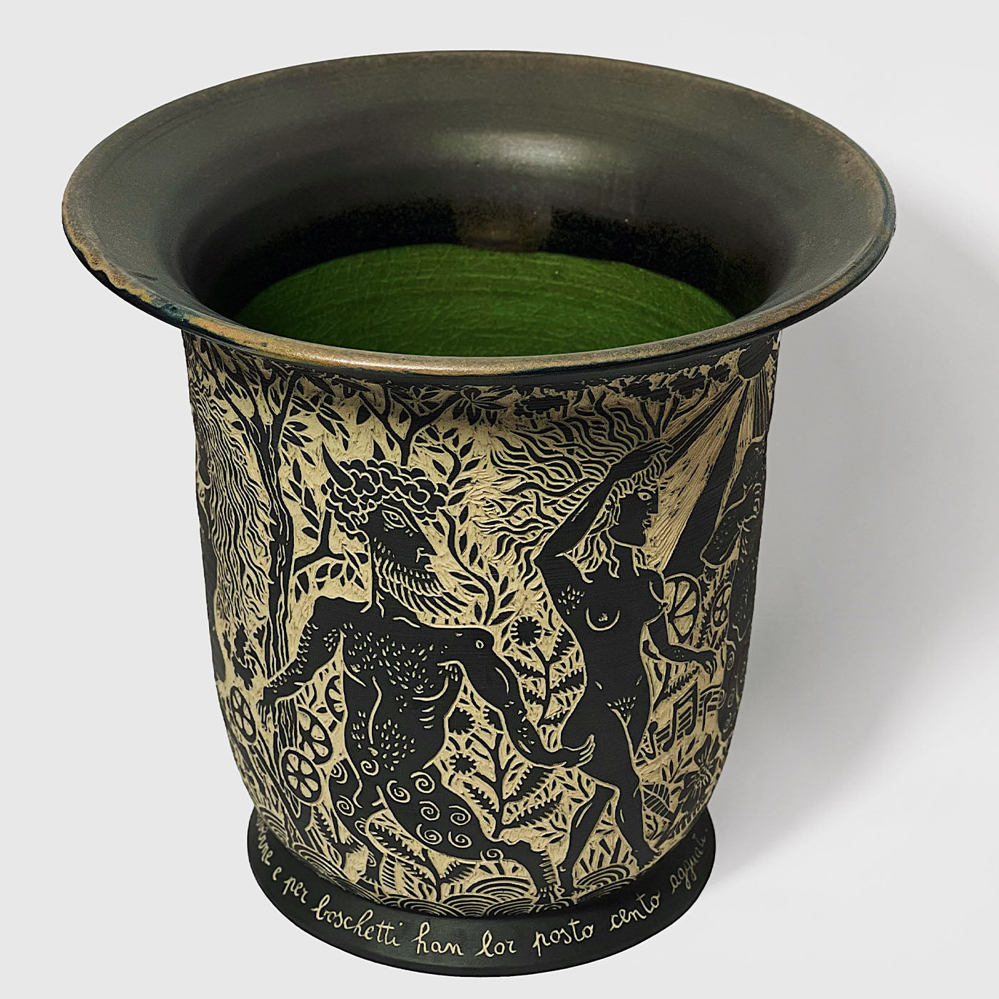 Dionysus' Procession Black And Green Vase - Alternative view 2