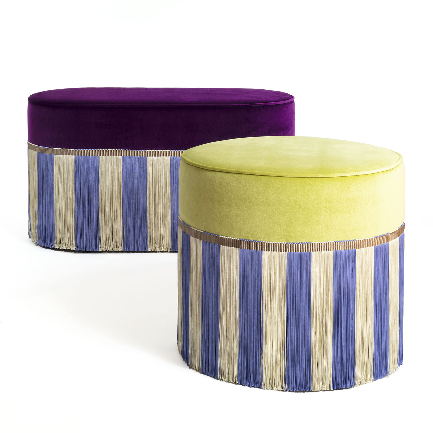 Couture Geometric Riga Oval Purple & Lilac Bench - Alternative view 2