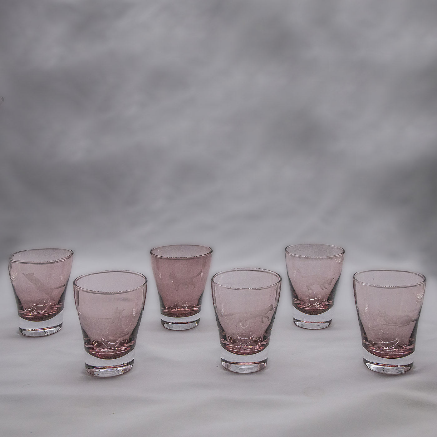 Cats Set of 6 Mauve Water Glasses - Alternative view 1