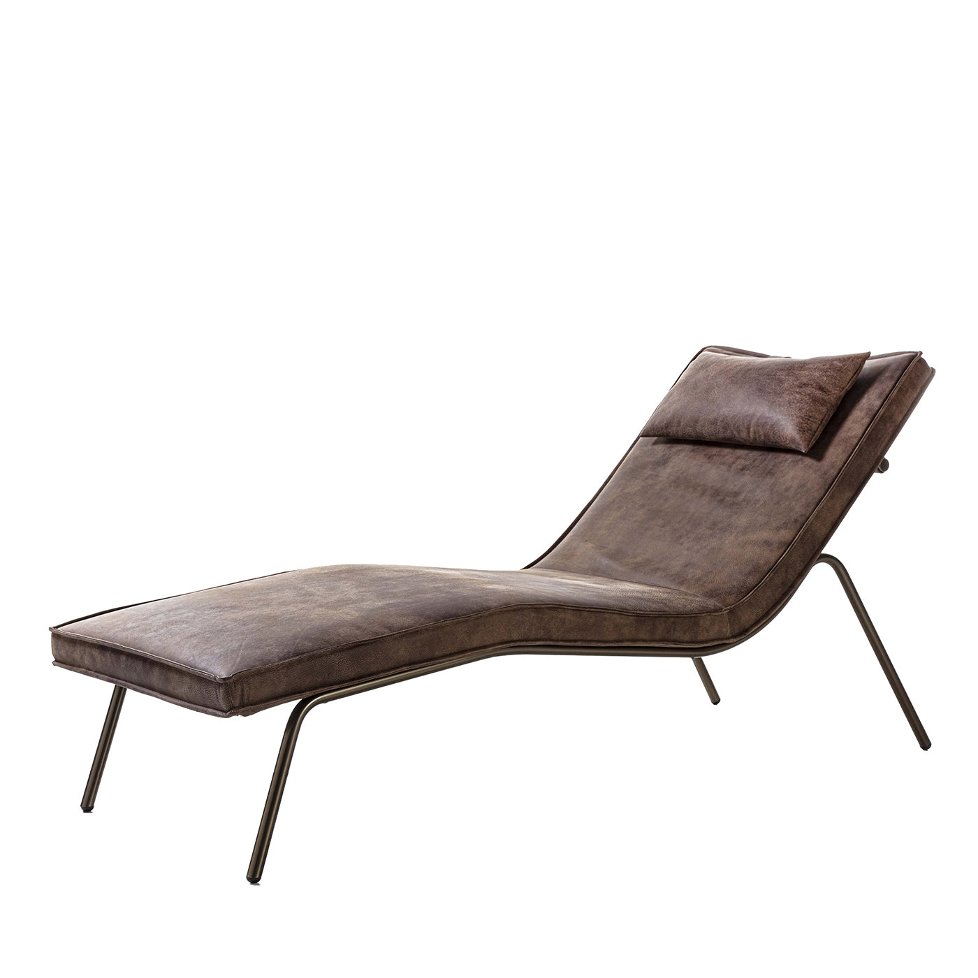 Chaise longue vintage de cuero marrón - Vista principal