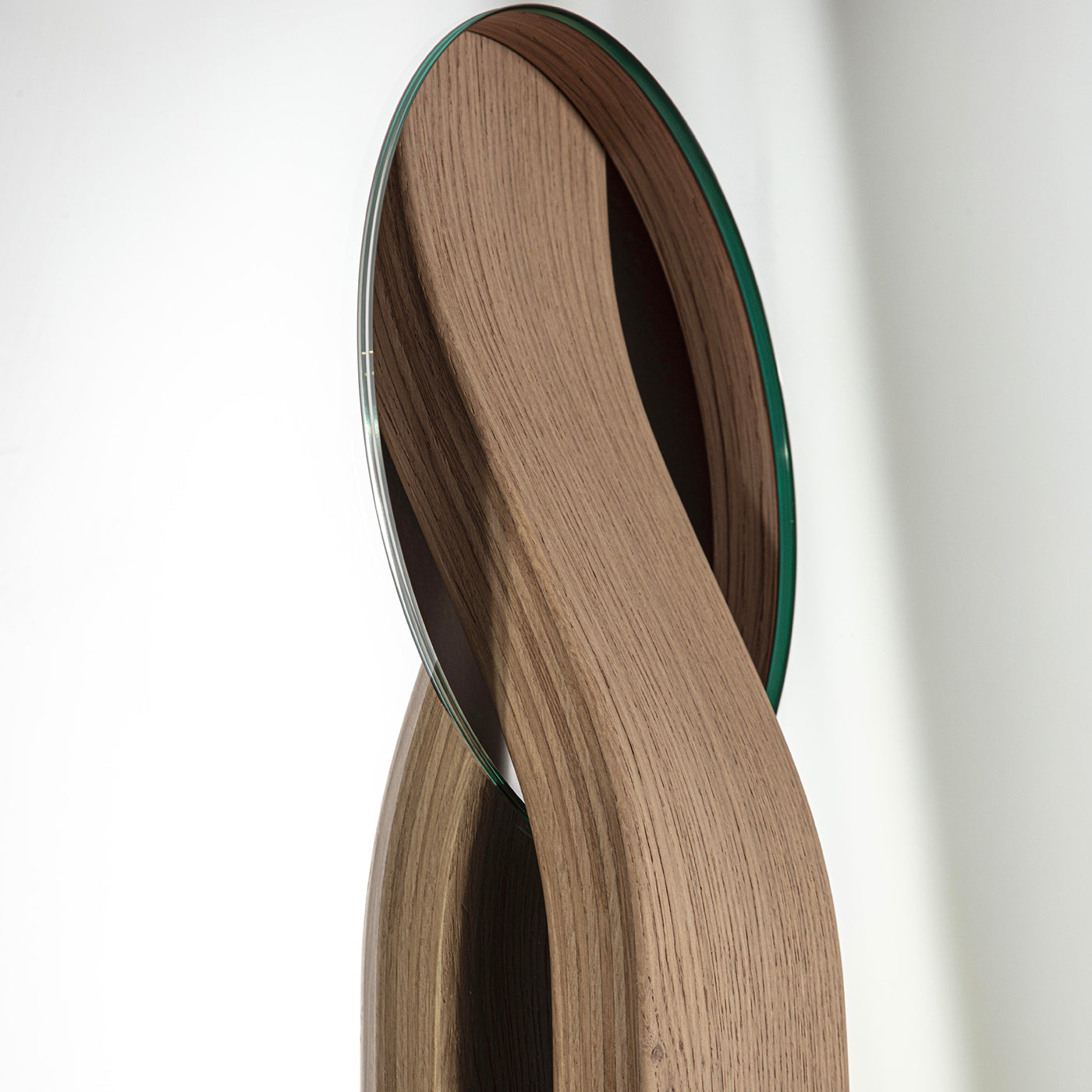 Espejo de pared Irpin en forma de disco marrón claro - Vista alternativa 3