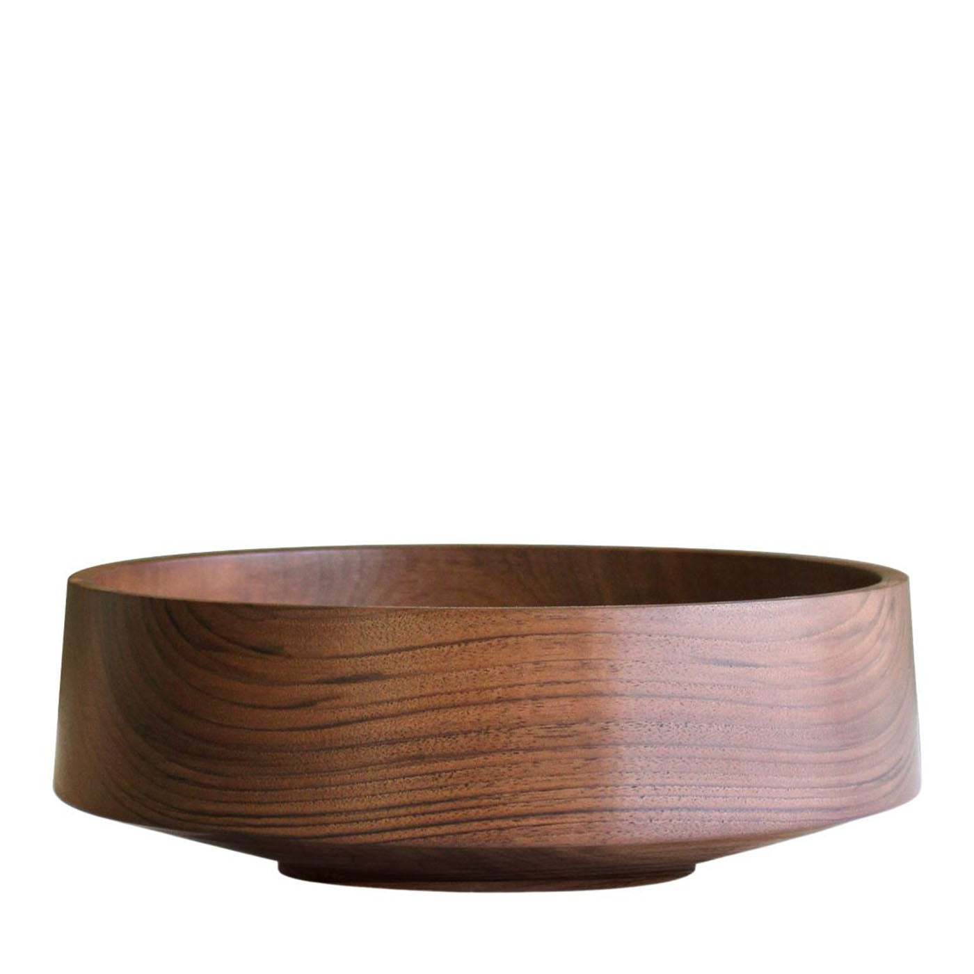 Walnut Wood Brown Bowl with Plinth Base
