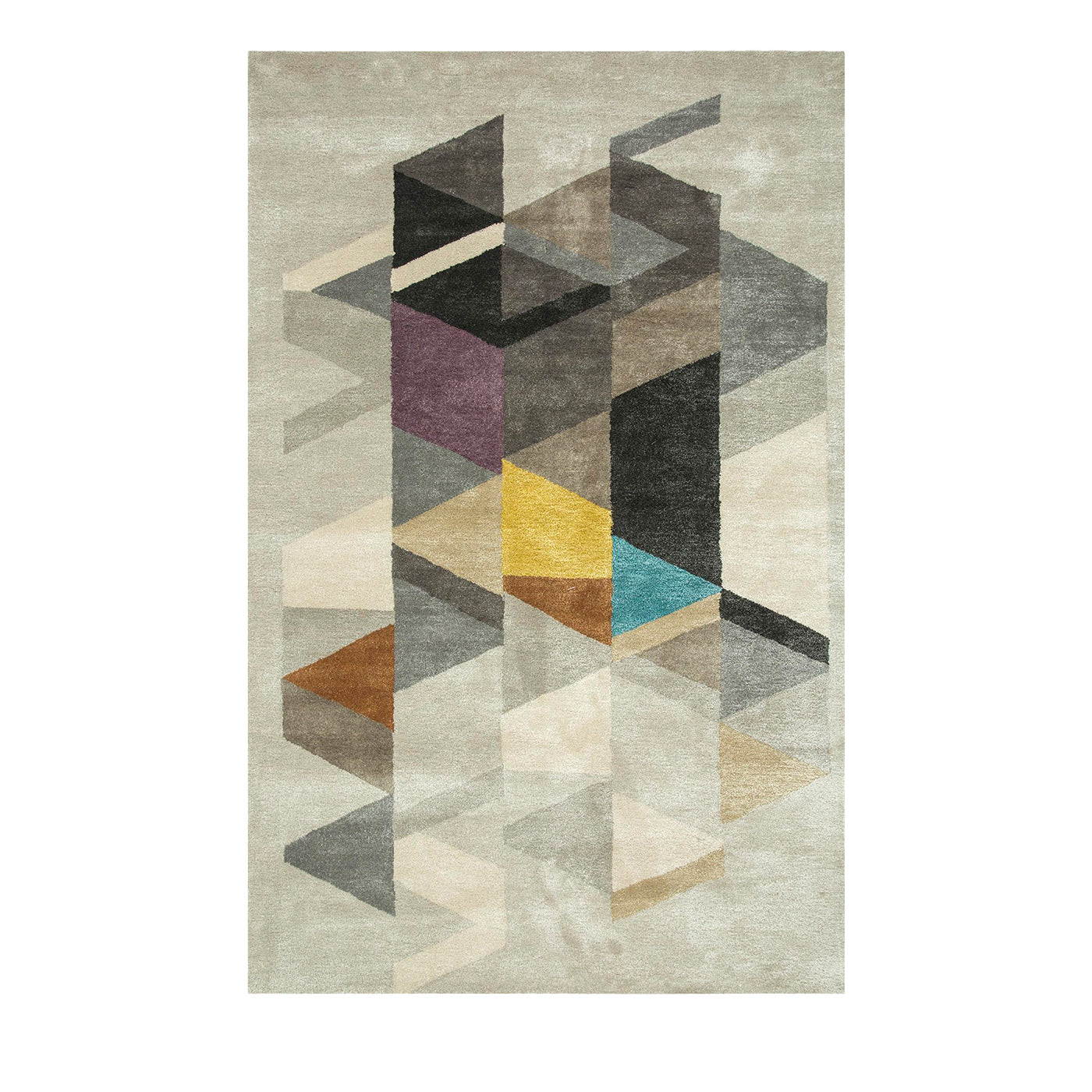 Modern Mosaic Classic Gray & Medium Gray Hand Tufted Rug - Main view