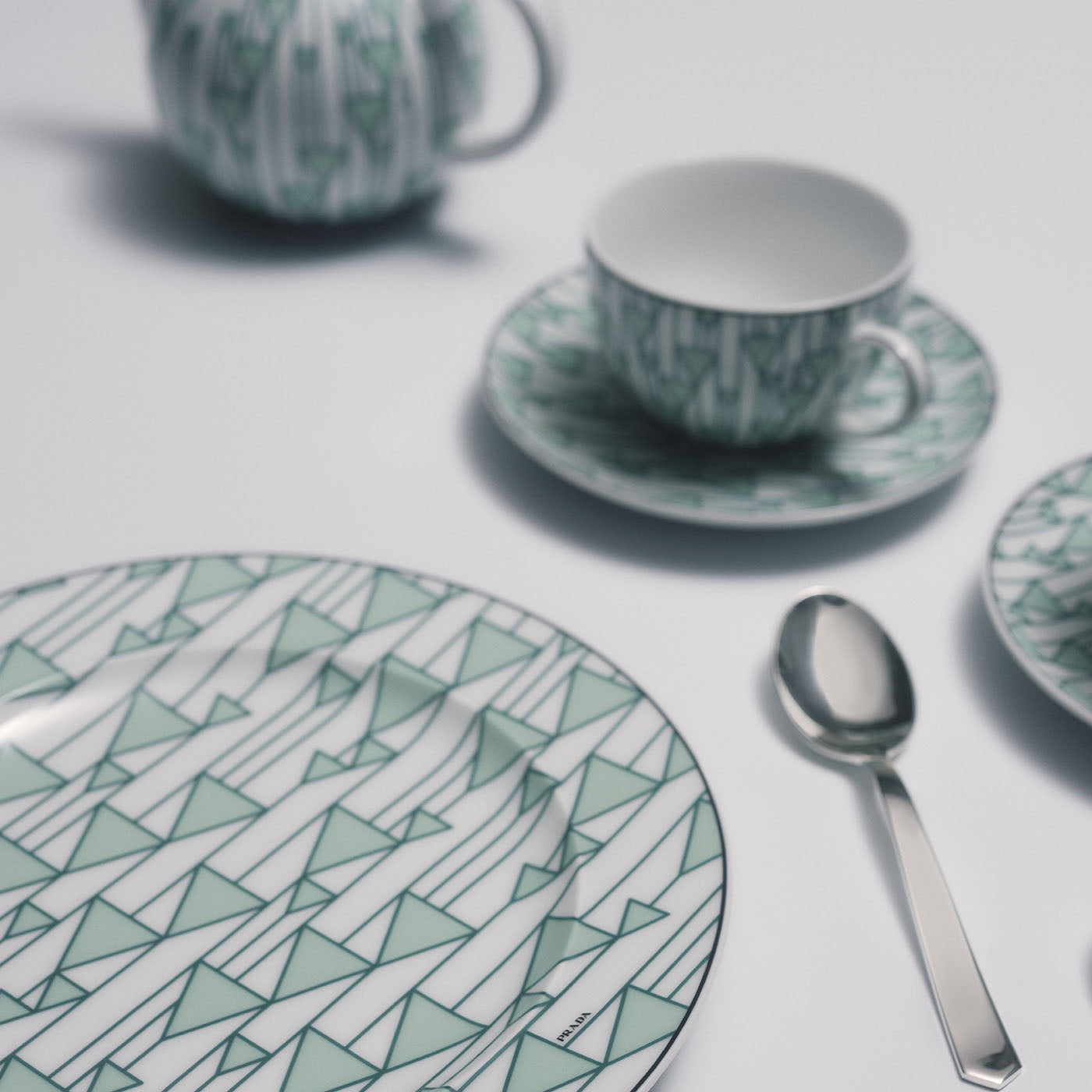 Set de dos platos de postre de porcelana Vienna Green - Vista alternativa 3