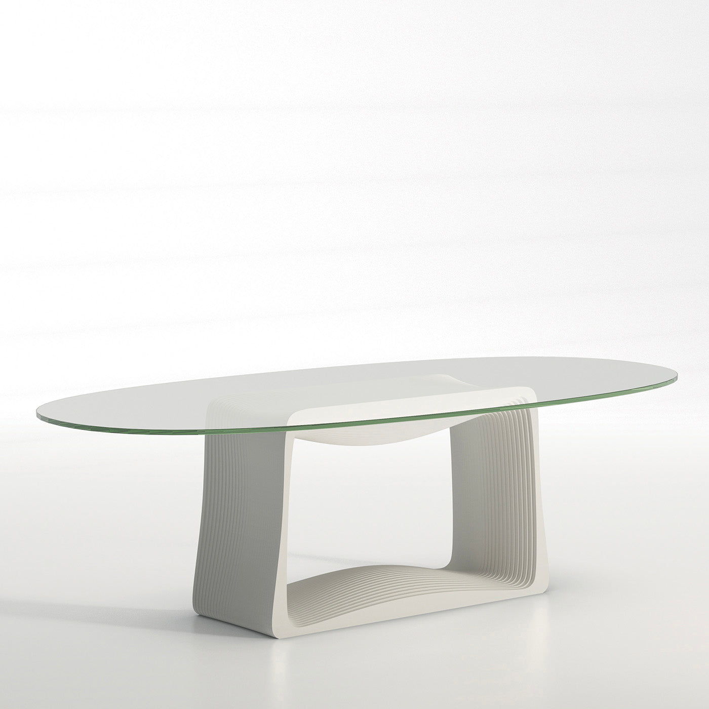 Layer Crystal & White Oval Table by Franco Poli - Alternative view 2