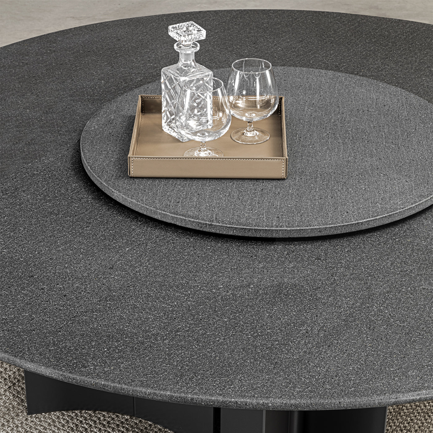 Bolgheri Round Stone Outdoor Dining Table - Alternative view 1