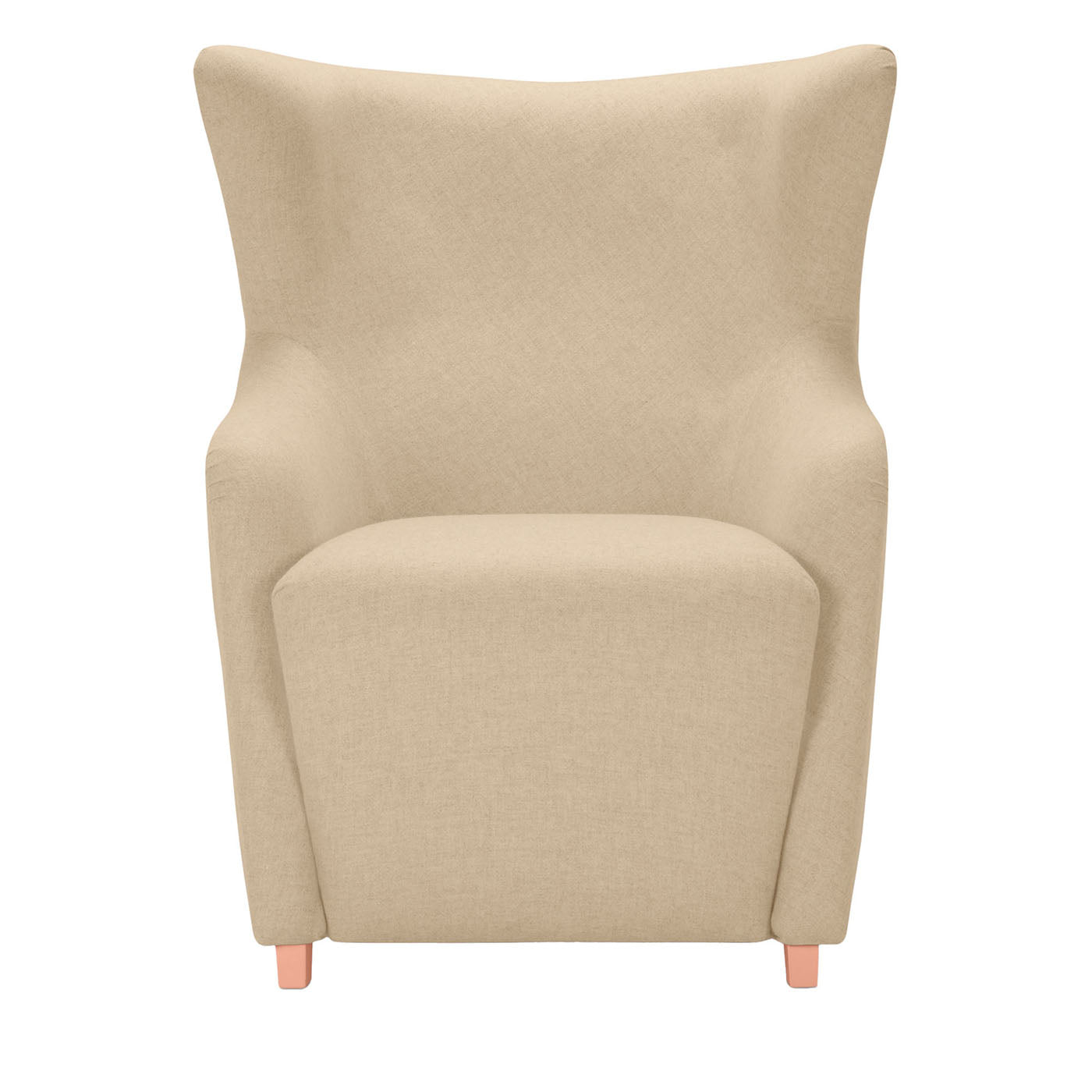 Gea Beige and Pink Low Armchair By Giovanni Tommaso Garattoni - Vue principale