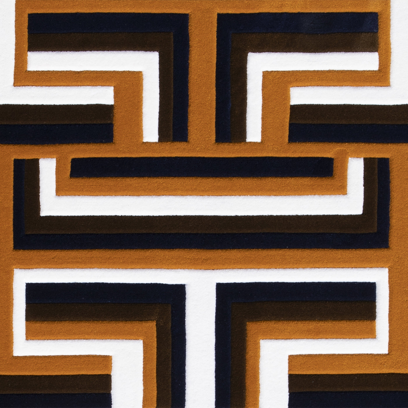 Castelbarco Geometric Brown/Black/White New Zealand Wool Rug  - Alternative view 1