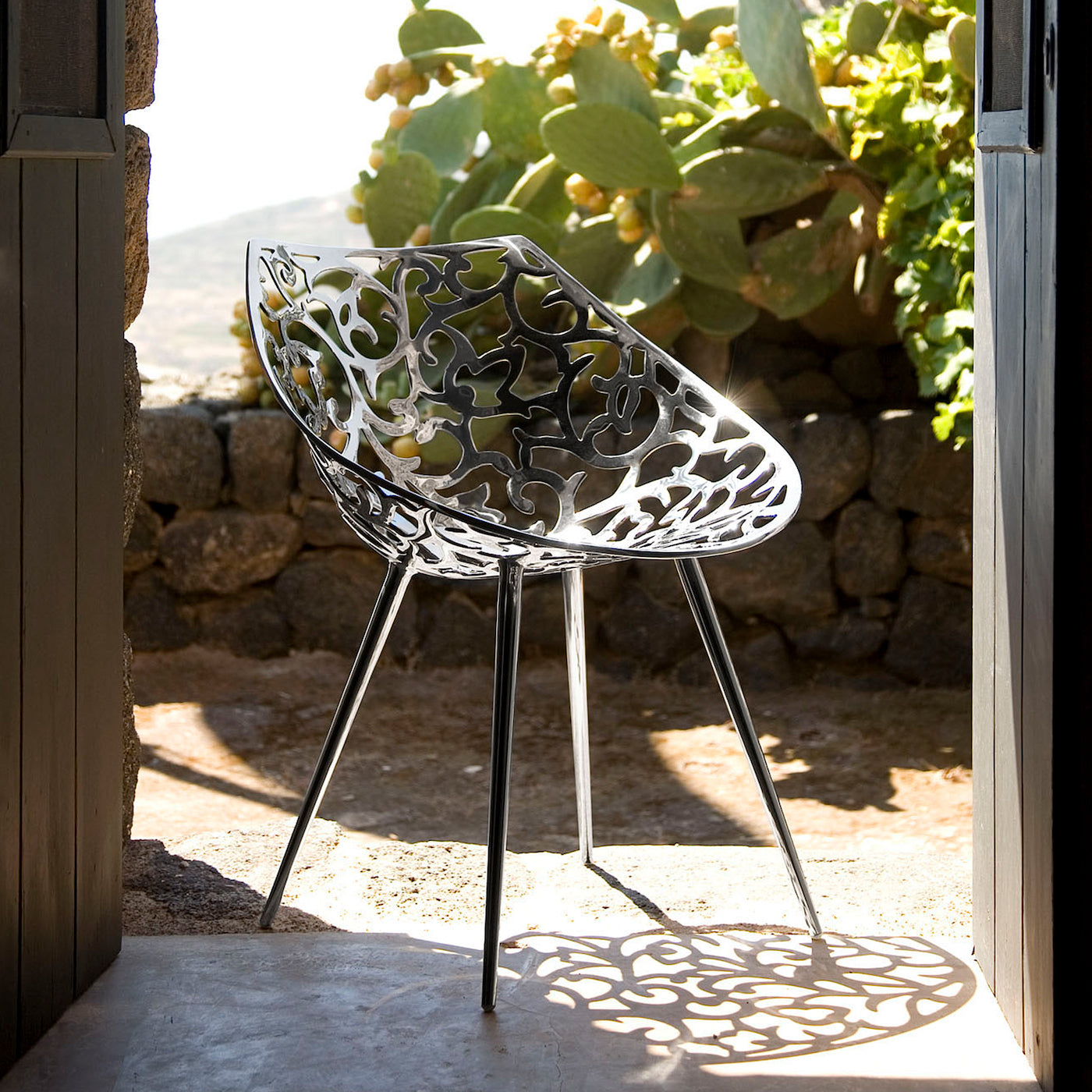 Miss Lacy Openwork Silvery Chair by Philippe Stark Driade | Artemest