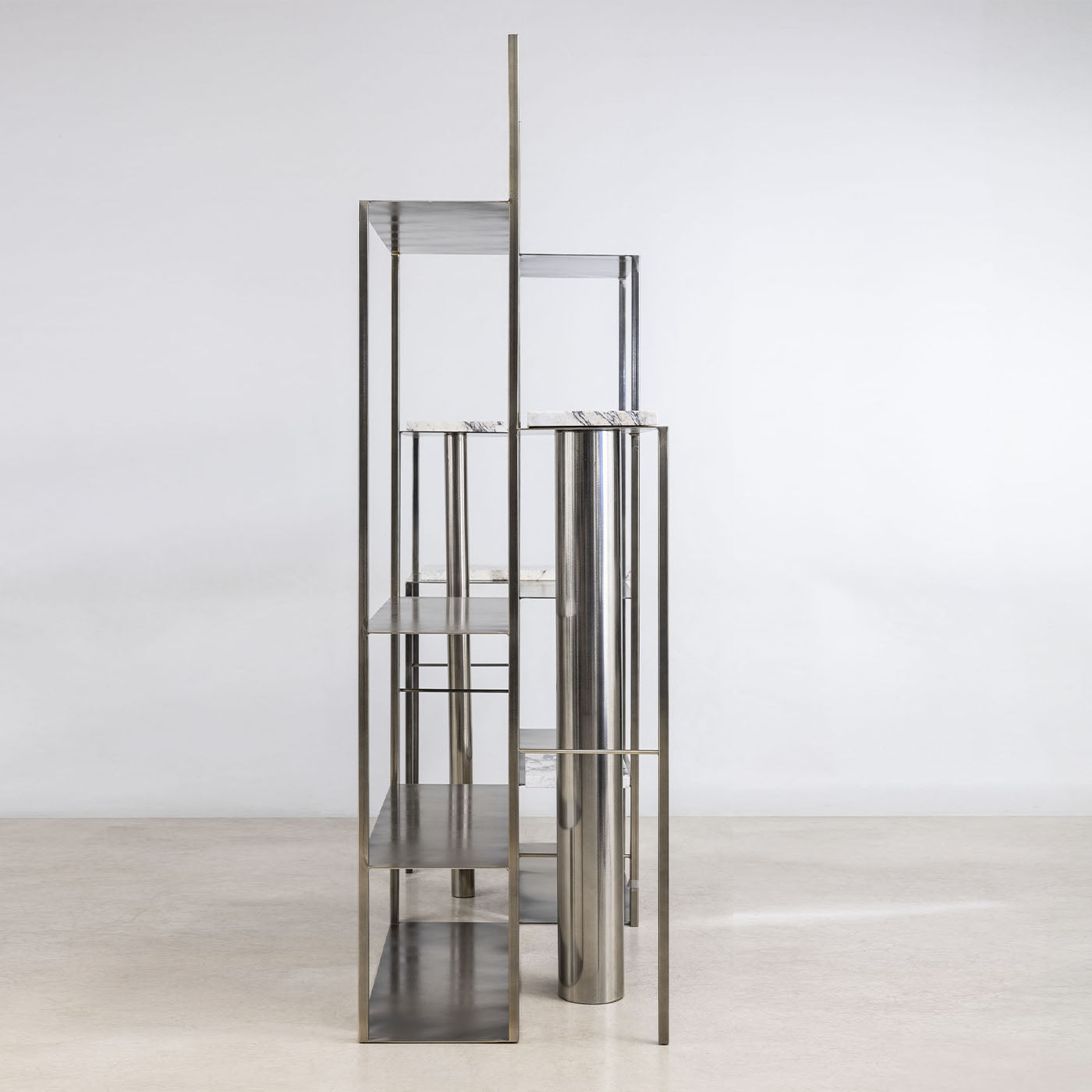 Colonna Gold Metal with Marble Shelves Bookcase - Alternative view 4