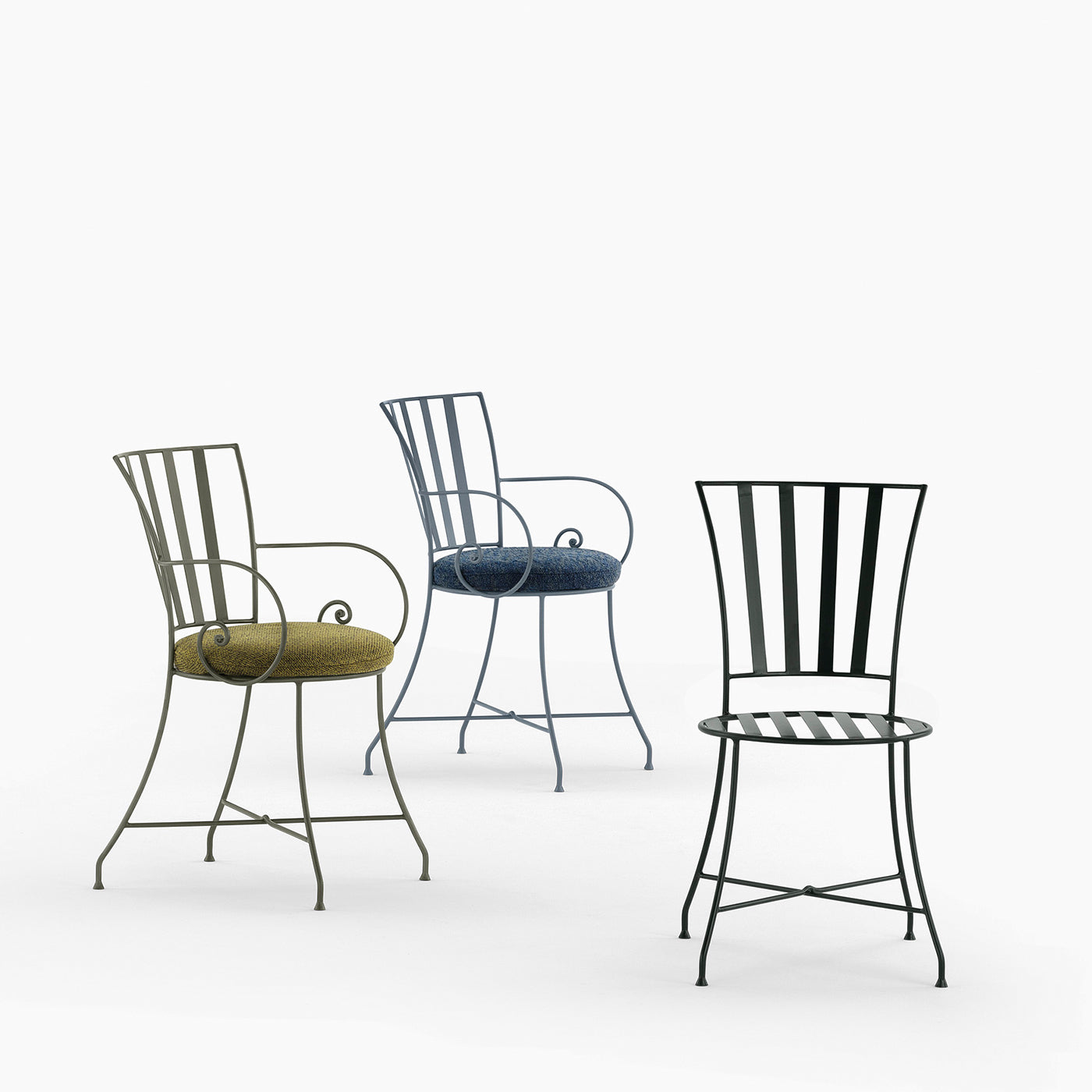 Attonita Wrought Iron Forest-Green Chair - Alternative view 1