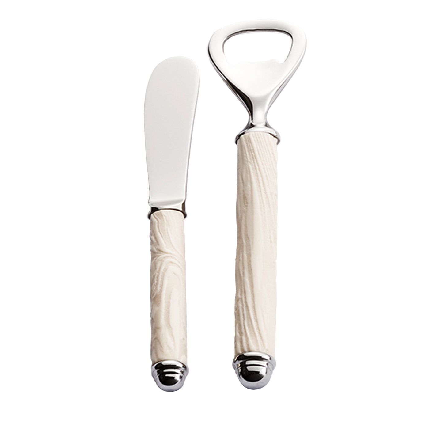 Corallo White Set of Bottle Opener & Butter Spreader - Main view