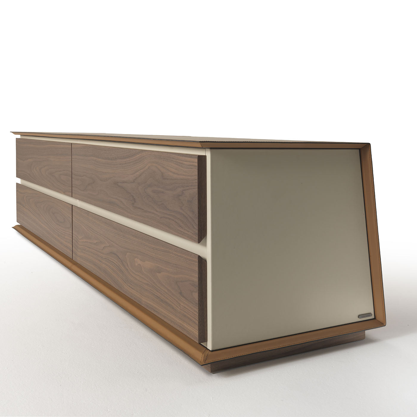Naviglio Sideboard mit 4 Schubladen aus Leder und Holz - Alternative Ansicht 2